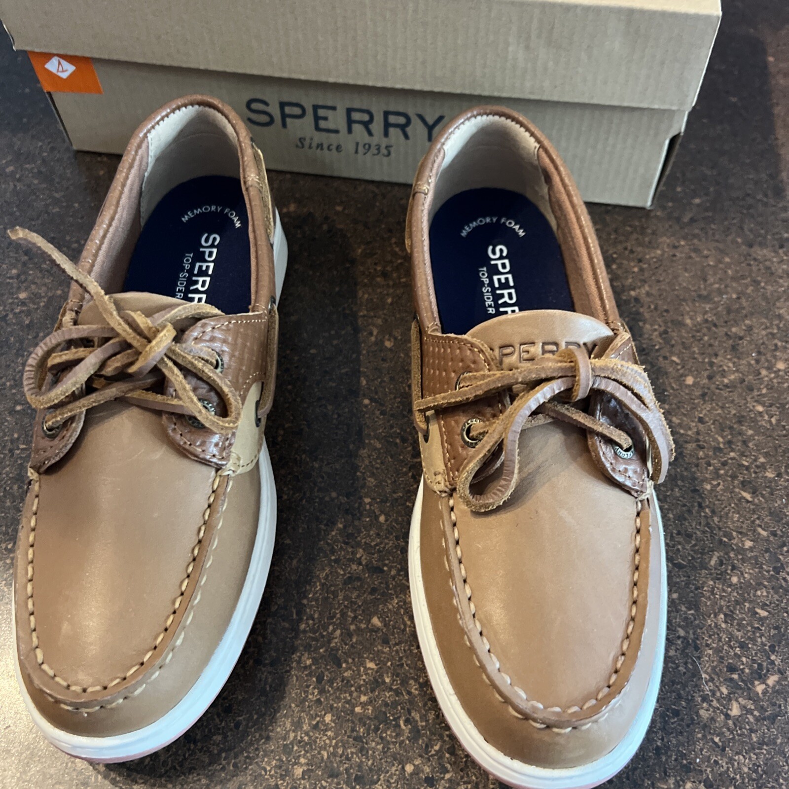 SPERRY Top Sider Women’s Size 5.5 M Koifish 2 Eye Boat Shoes Linen/Oat 95589