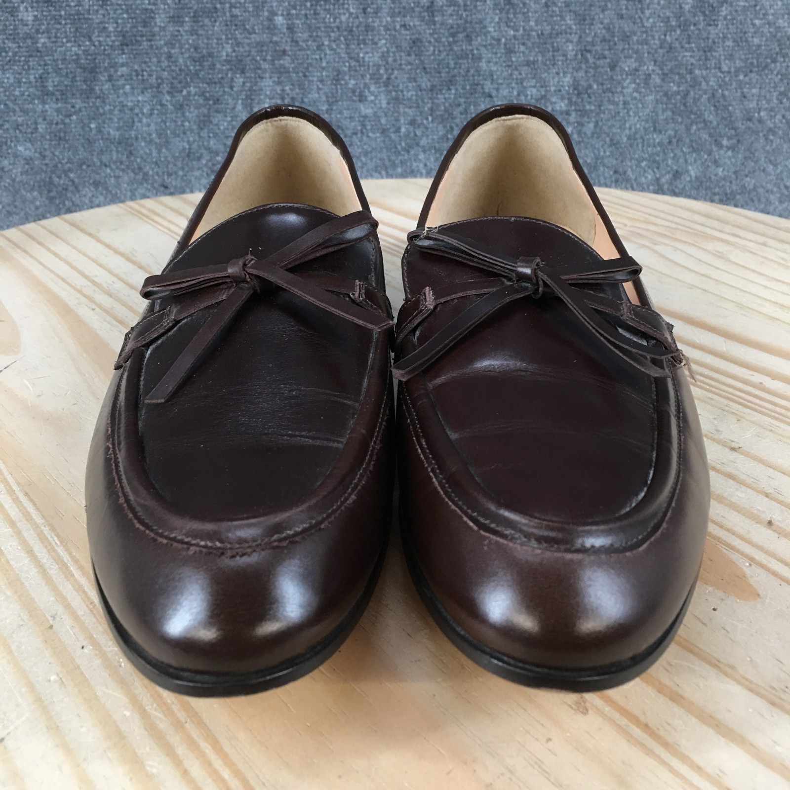 NEW J Crew Shoes Womens 10.5 Casual Slip On Moc Toe Flat Loafers Brown Leather