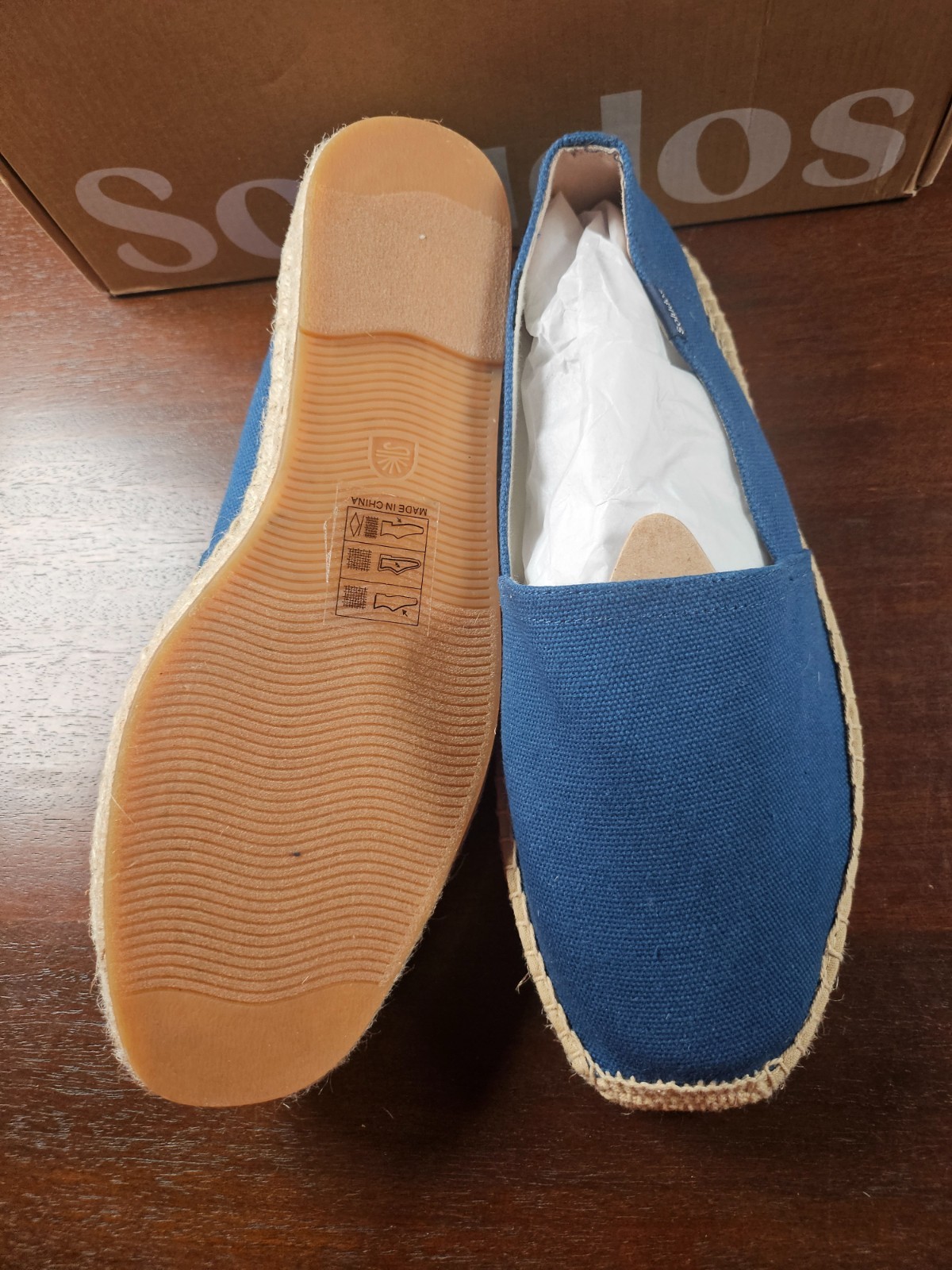 Soludos Women Sz 10 Espadrilles Sandal Navy Canvas Platform Slip On New in box