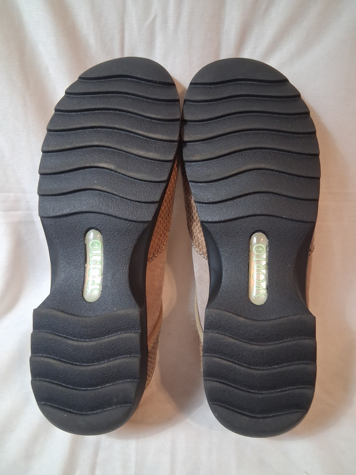 Sporto Katy Tan Suede & Snake Maryjane Mule Sz 8.5