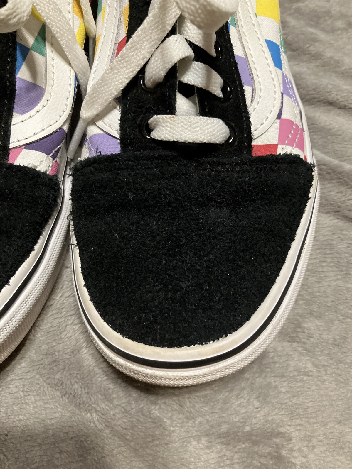 VANS Off the Wall Women’s Black Suede/Color Block Canvas Size W6.5/M5 #721356
