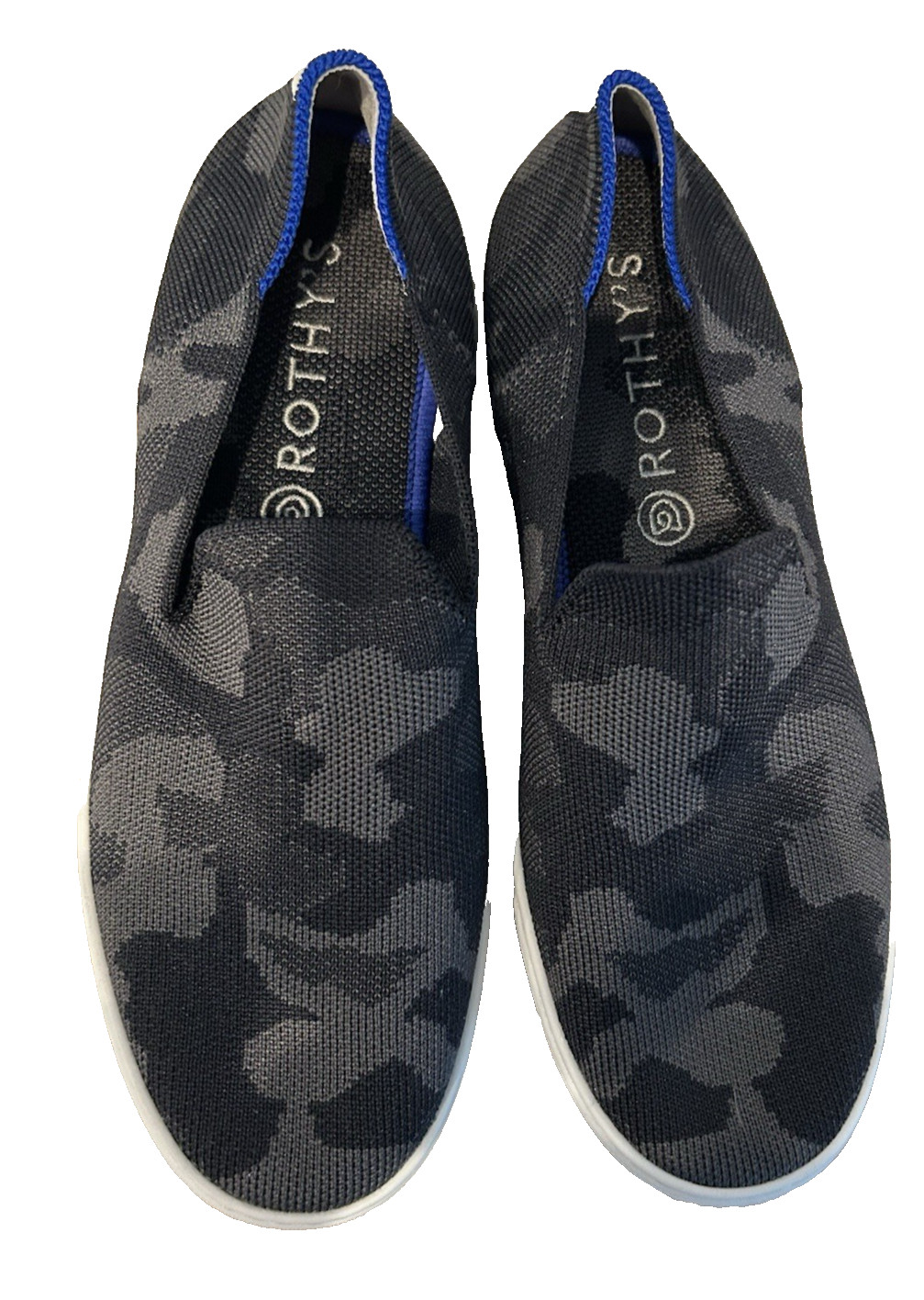 Rothy’s The Original Women’s Gray Camo Flat Knit Sneakers Slip On Sz 8 Comfort