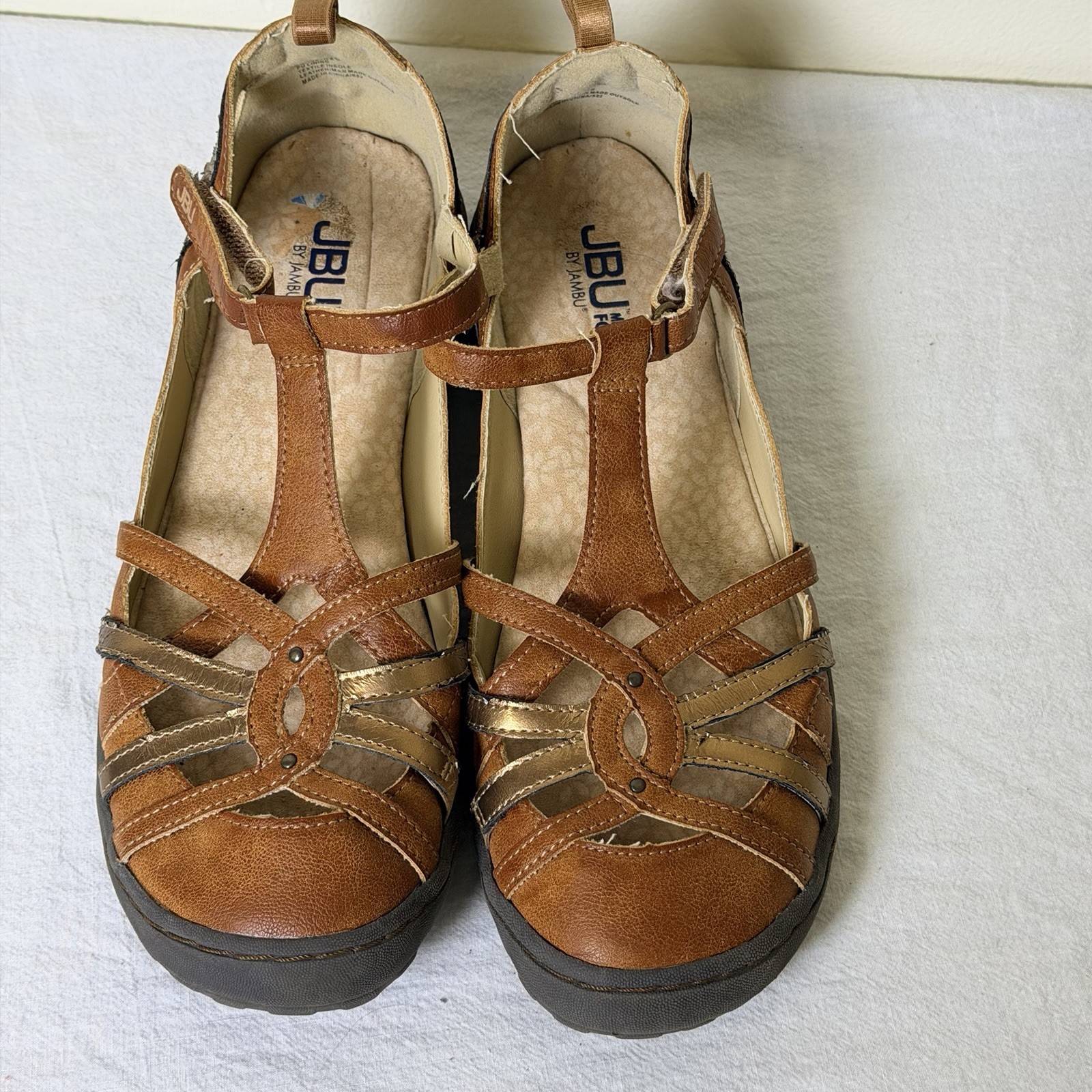 JBU by Jambu Shoes Womens Size 9M Dove Mary Jane Brown Copper T Strap