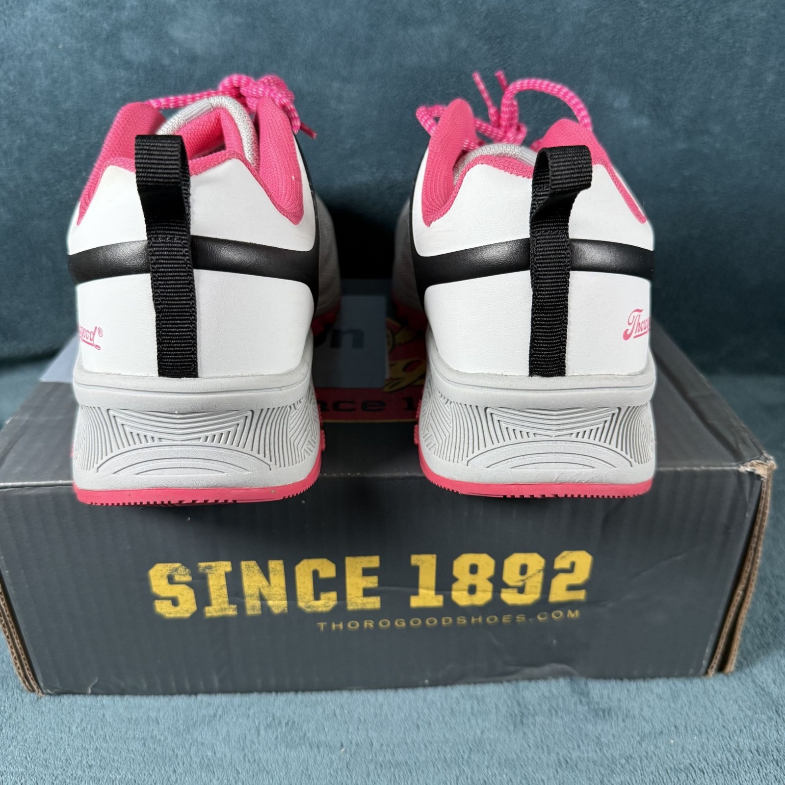 Thorogood Women’s Safety Toe Work Shoes Slip Resistant White/Pink Size 10.5