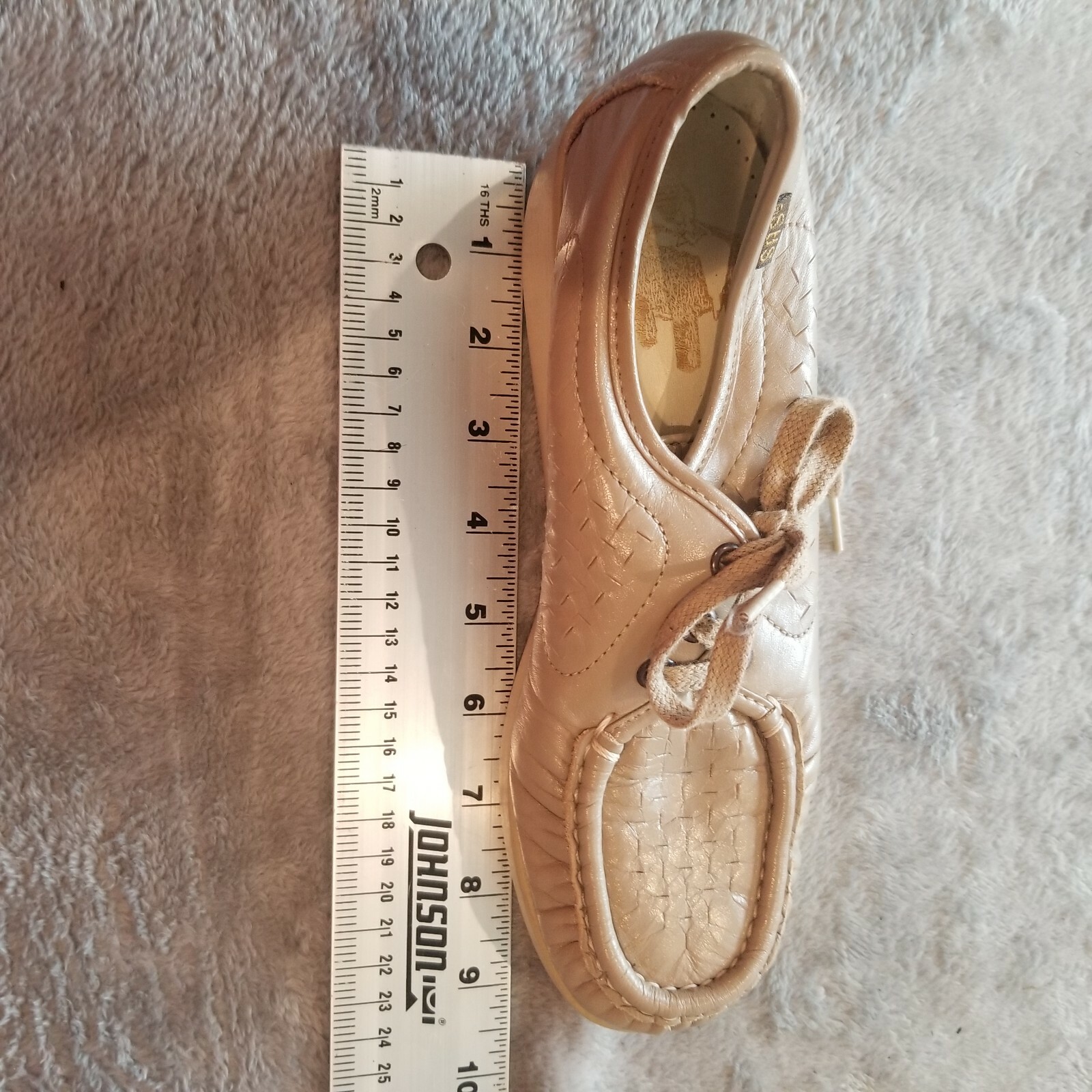 Genuine SAS Womens Handsewn Leather Lace Up Loafer Shoes Tan Casual Made in USA
