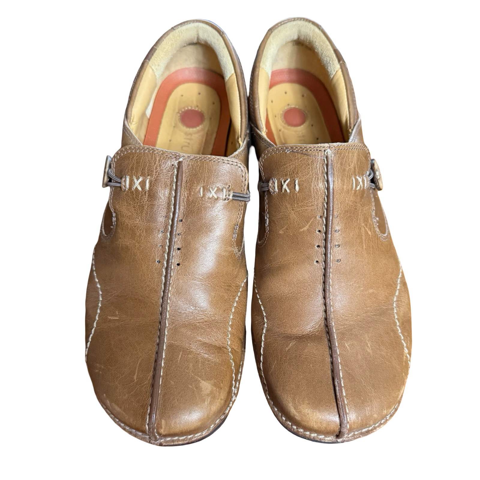 Clarks Unstructured Un Loop Tan Slip On Leather Loafers Comfort Shoes Flats 8 W