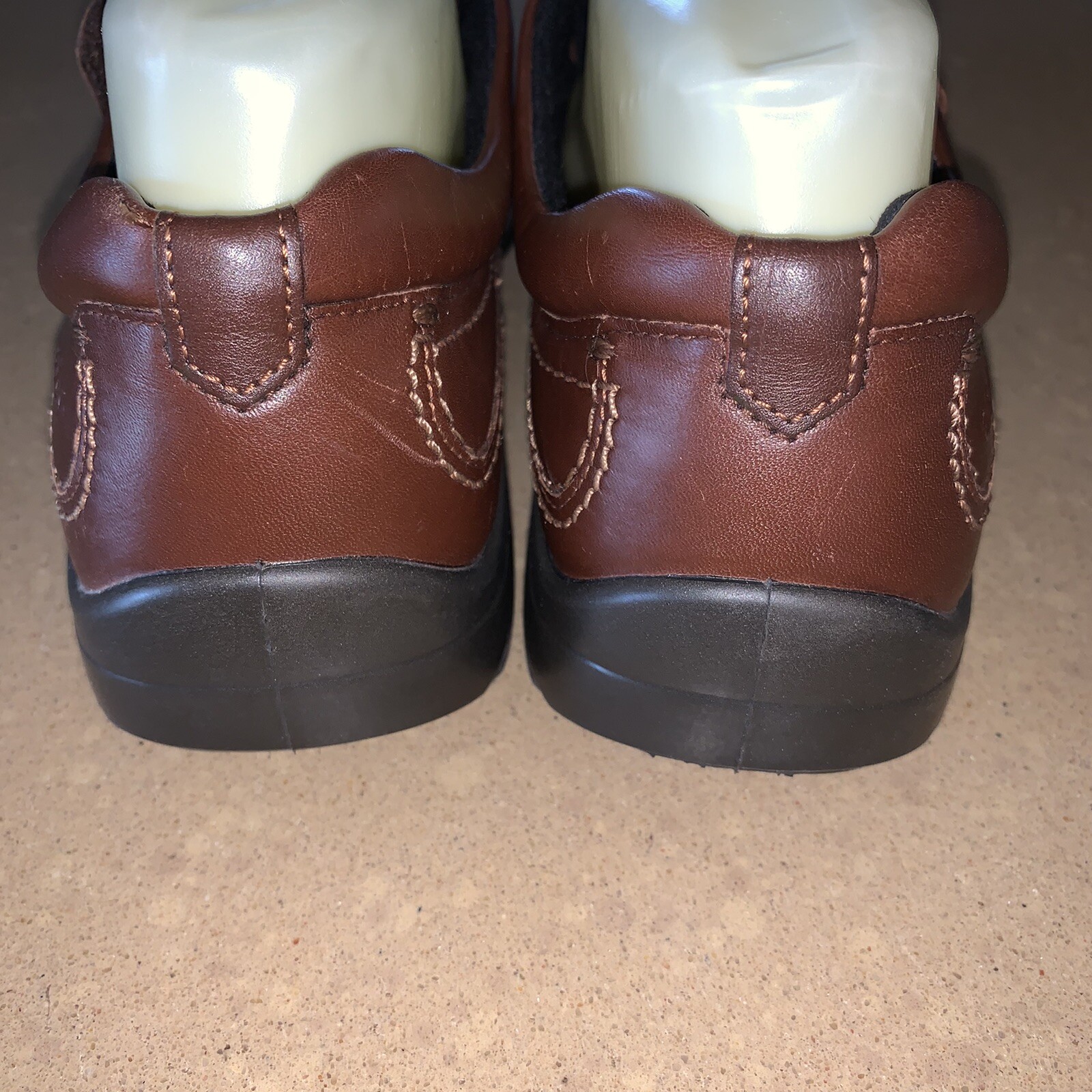 Ecco Shoes Sz 40 Hook Loop Adjustable Strap Brown Leather Monk Women 9 / 9.5