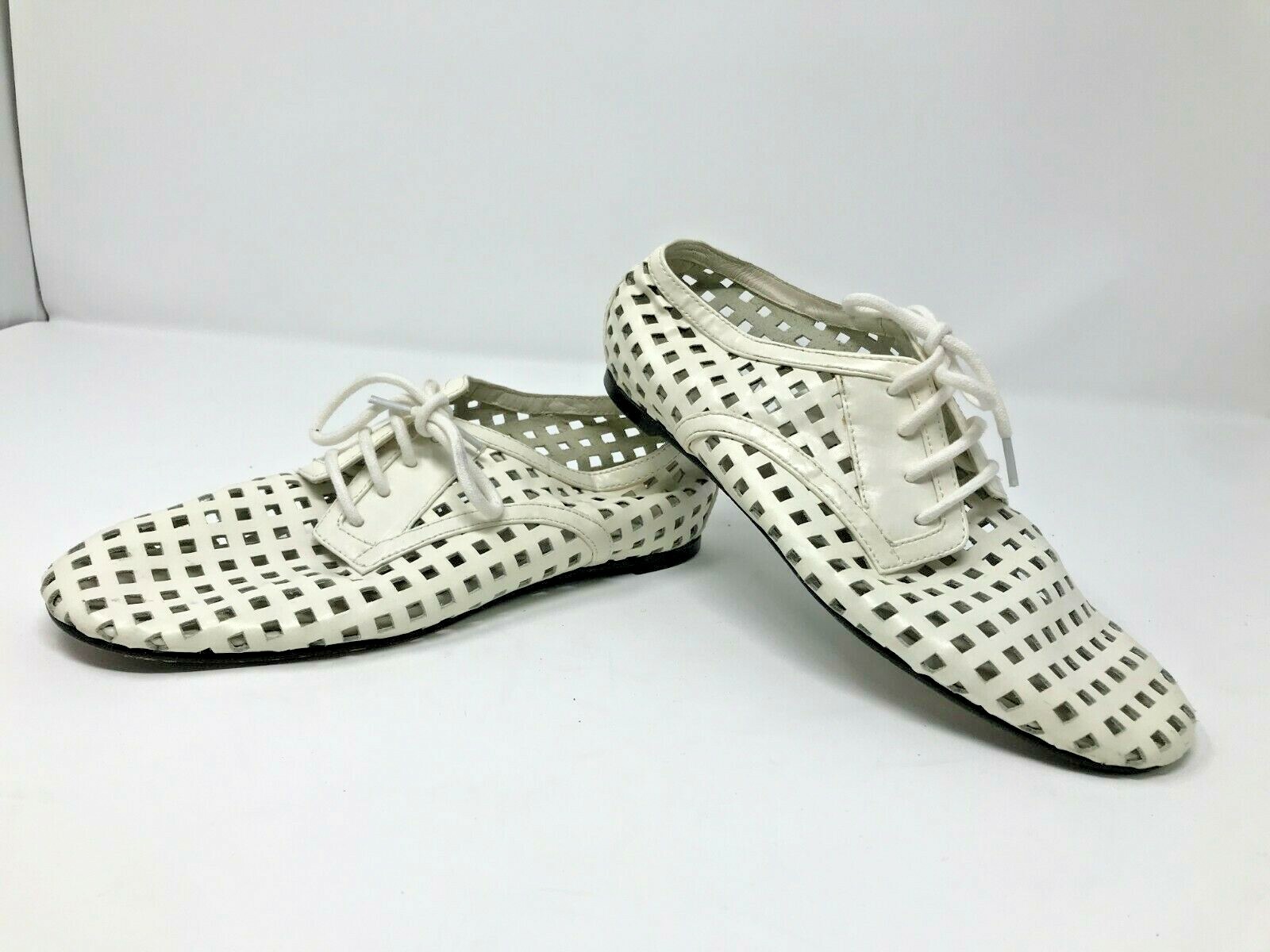 JIL SANDER Navy Womens Laser Cut Leather Lace Up Oxford Derby Shoes SZ 35 5 lux