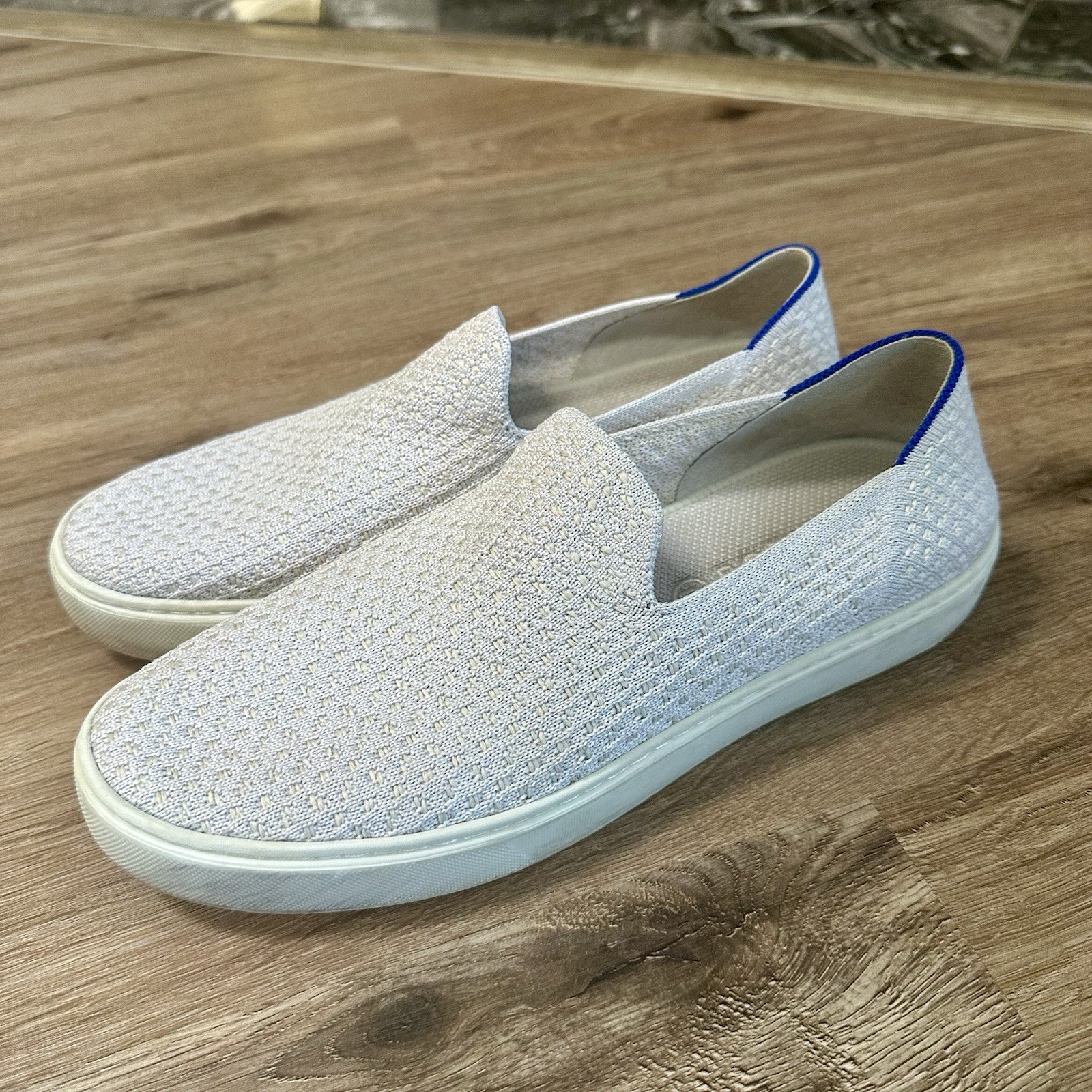 Rothy’s The Original Slip On Salt Honeycomb Sneakers Shoes Womens Size 10 Rothys