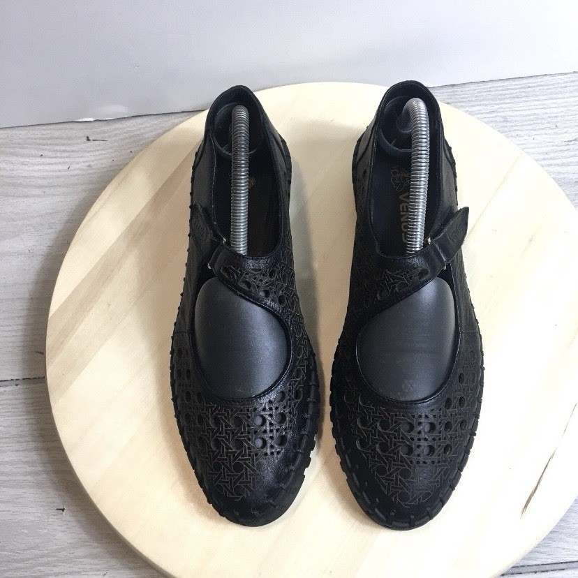 Venus Womens EU 40 Black Mary Jane Strap Shoes 9.5