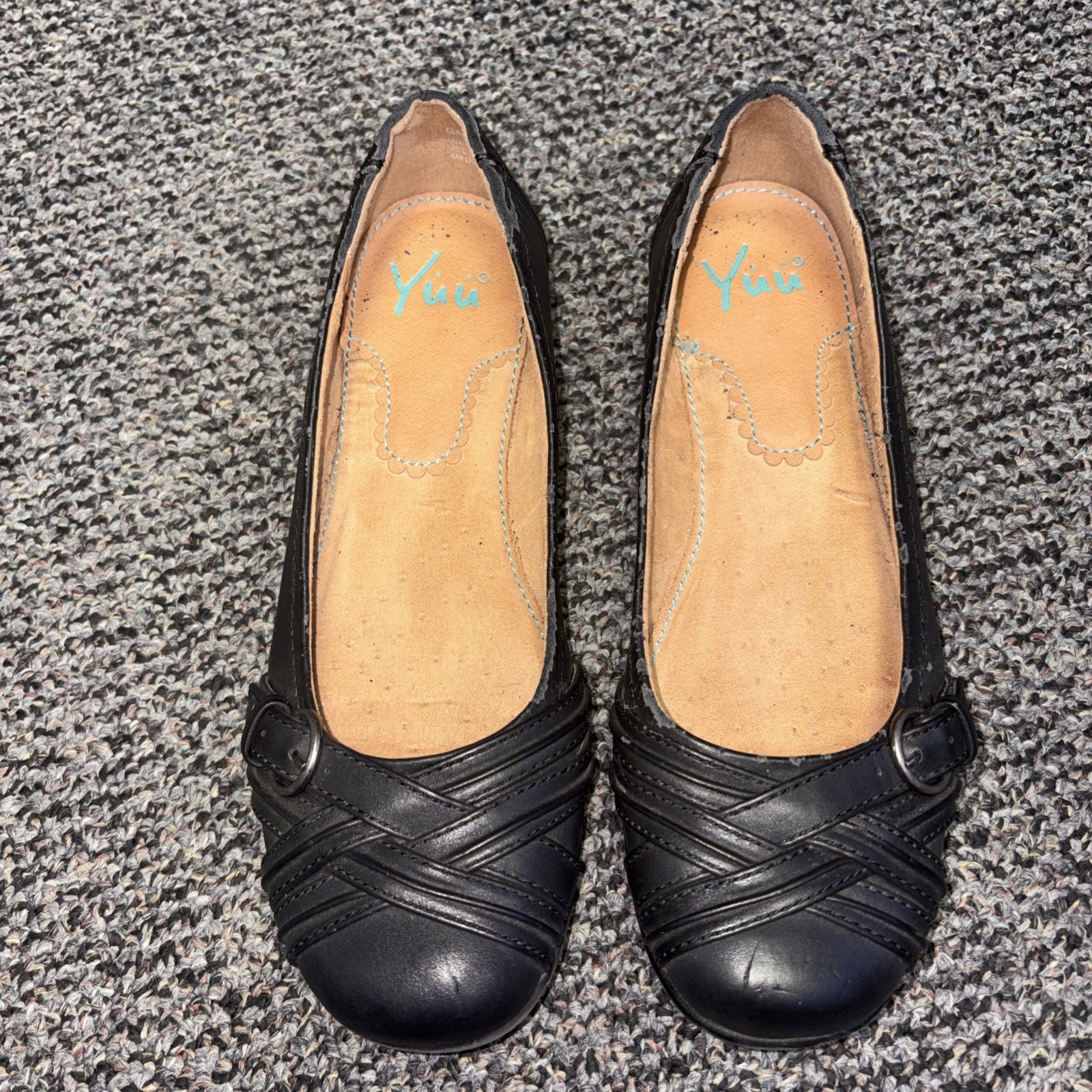 Yuu Mary Jane Shoes Black Slip Ons Gander Man Made Material Womens Size 9 M