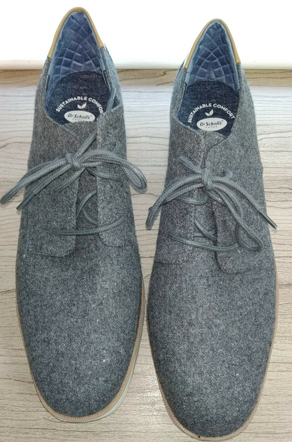 DR. SCHOLLS 11 US/41 EU Lillian Dark Gray Wool Blend Flannel Lace-Up Oxfords