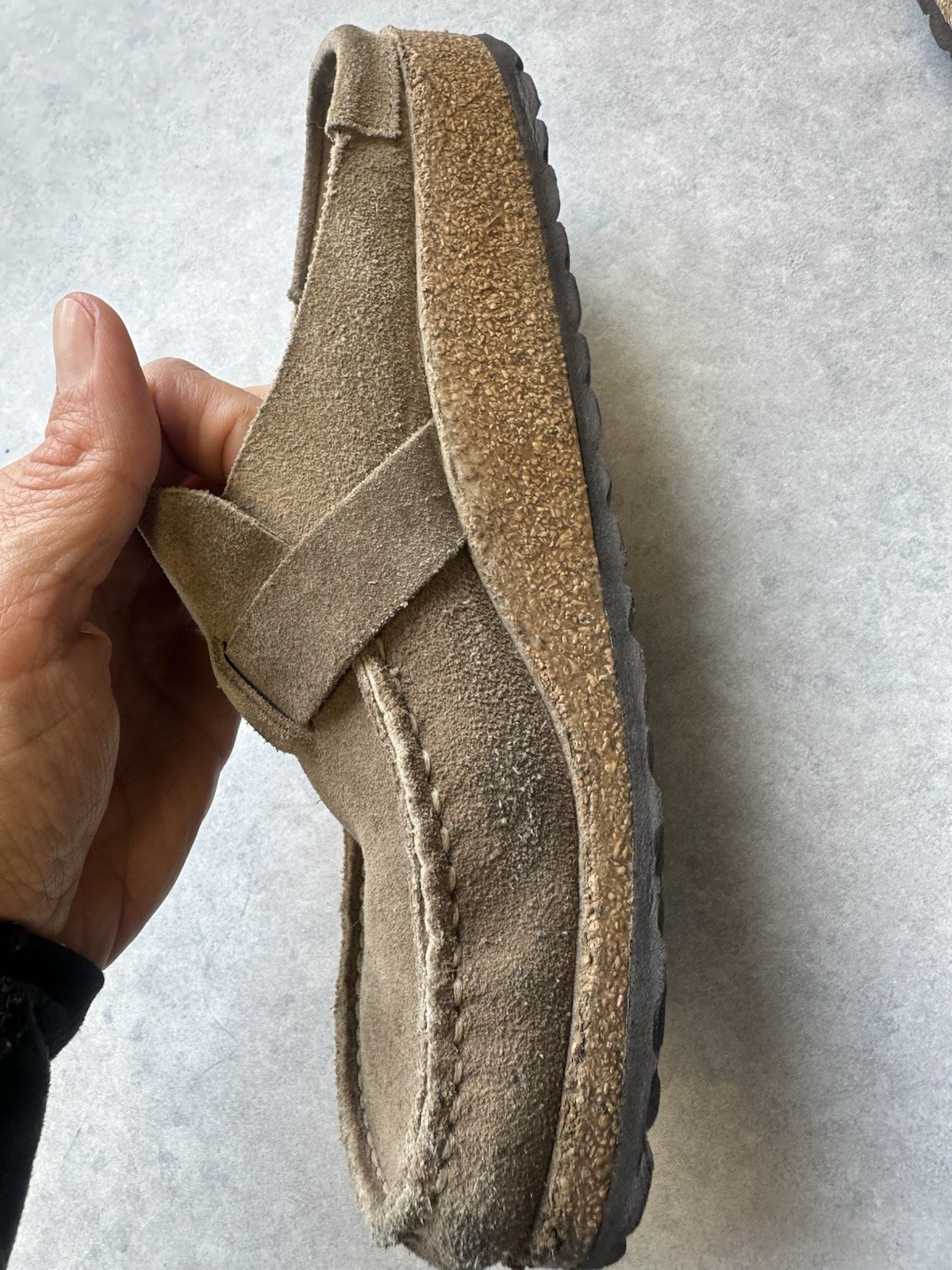Birkenstock Buckley Clog Gray Taupe Suede Size 37