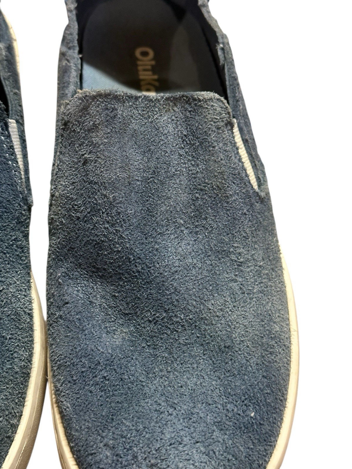 Olukai womens 8.5 Pehuea Luxe Light Blue Slip On Leather beach casual boho chic