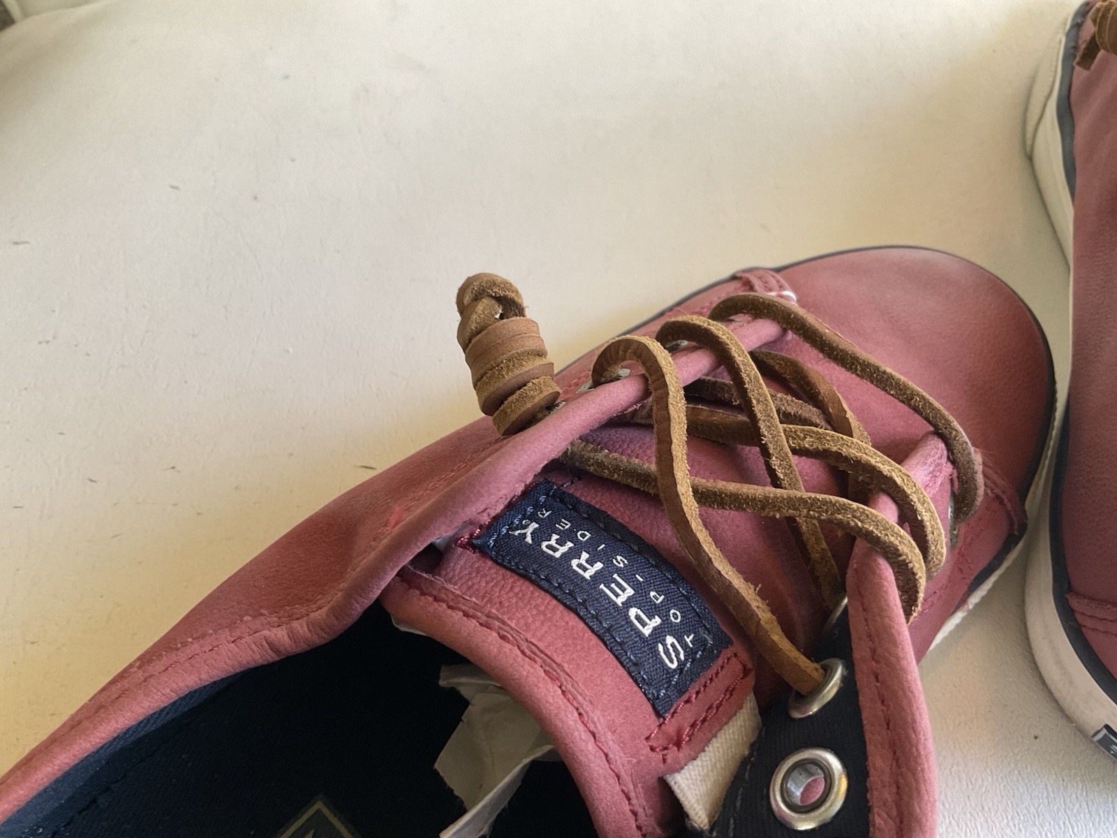 Sperry Top-sider Sea Coast Pink Salmon LeatherBoat shoes Sneakers Womn’s Sz. 7.5
