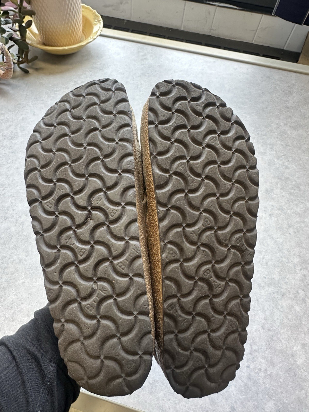 Birkenstock Buckley Clog Gray Taupe Suede Size 37