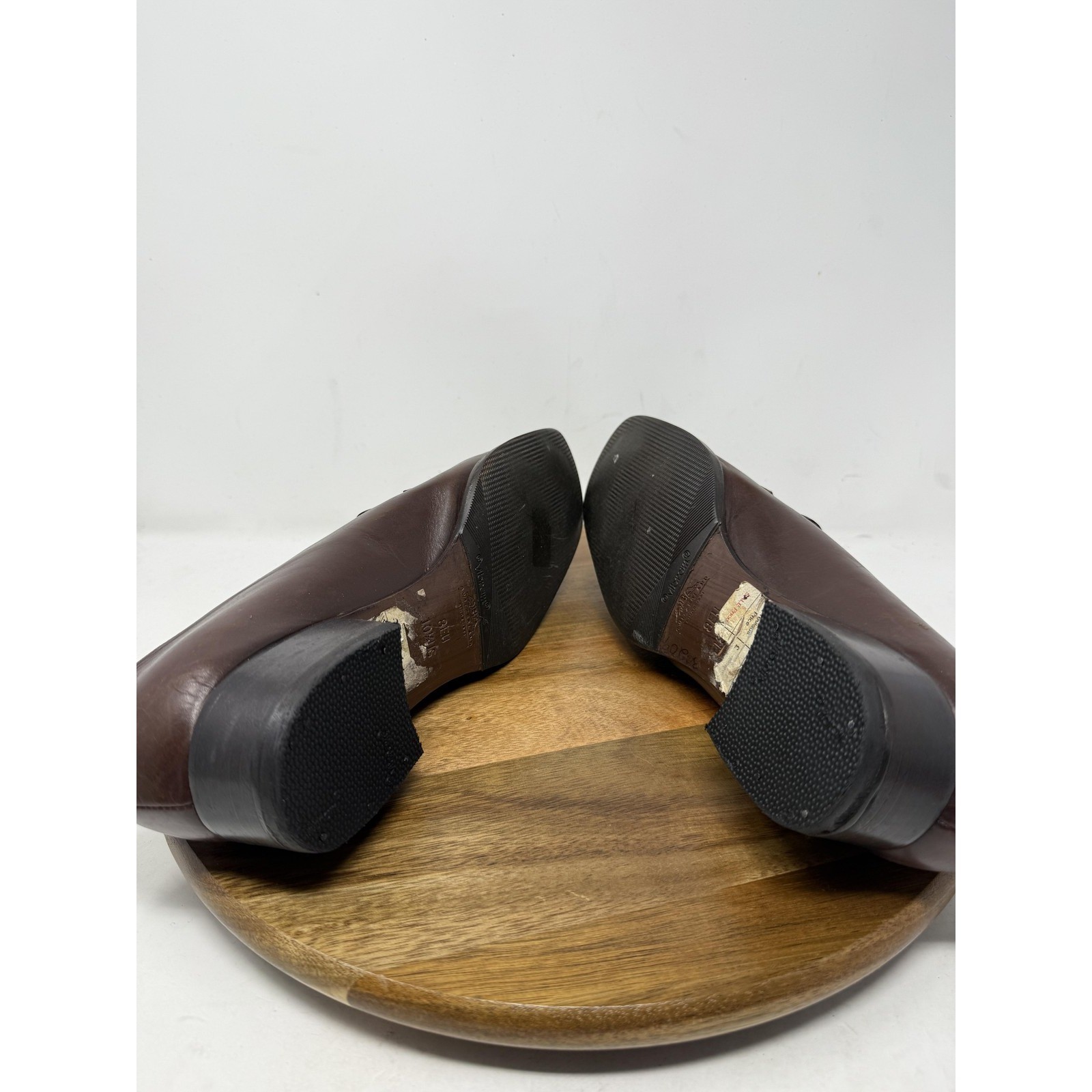 Bally Shoes Mens Size 10.5 Brown Leather Metal Bit Loafers Dress Slip On Vibram