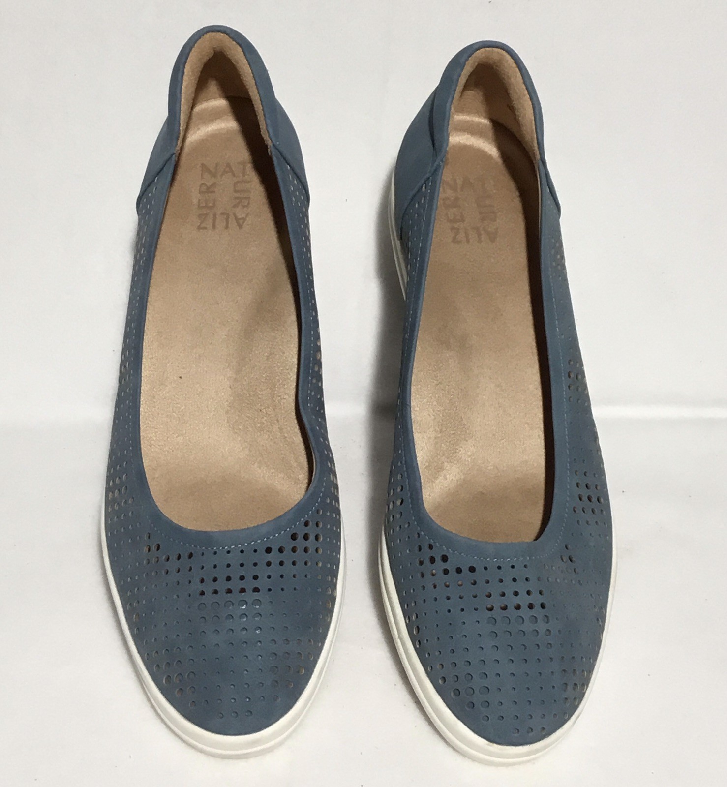 Naturalizer Sam Wedge Slip On Shoe Women’s 10 Blue Comfort Casual Perforated