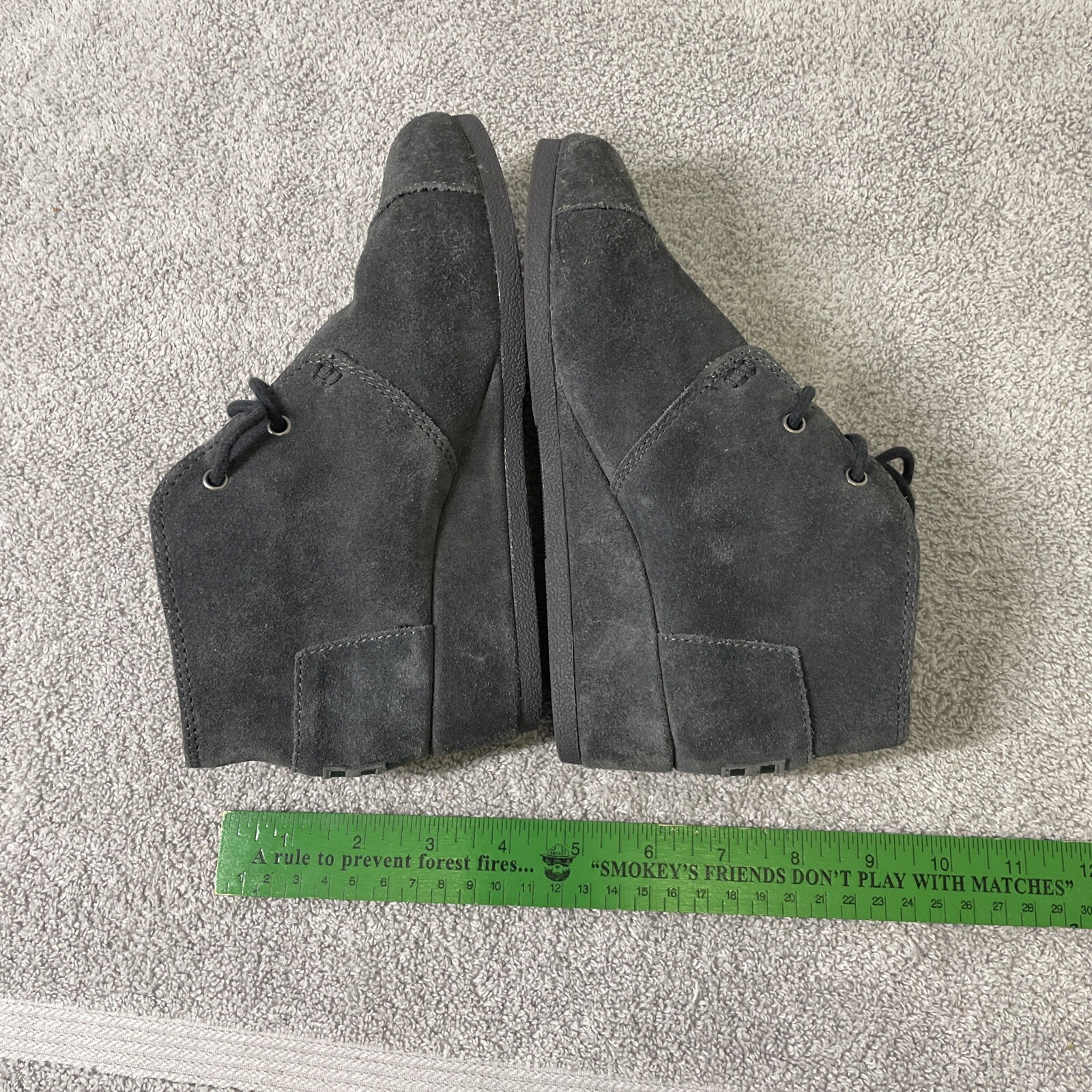 Toms Ankle Boots Womens Juniors Size 3 Gray Desert Wedge 10010659 Suede Lace Up