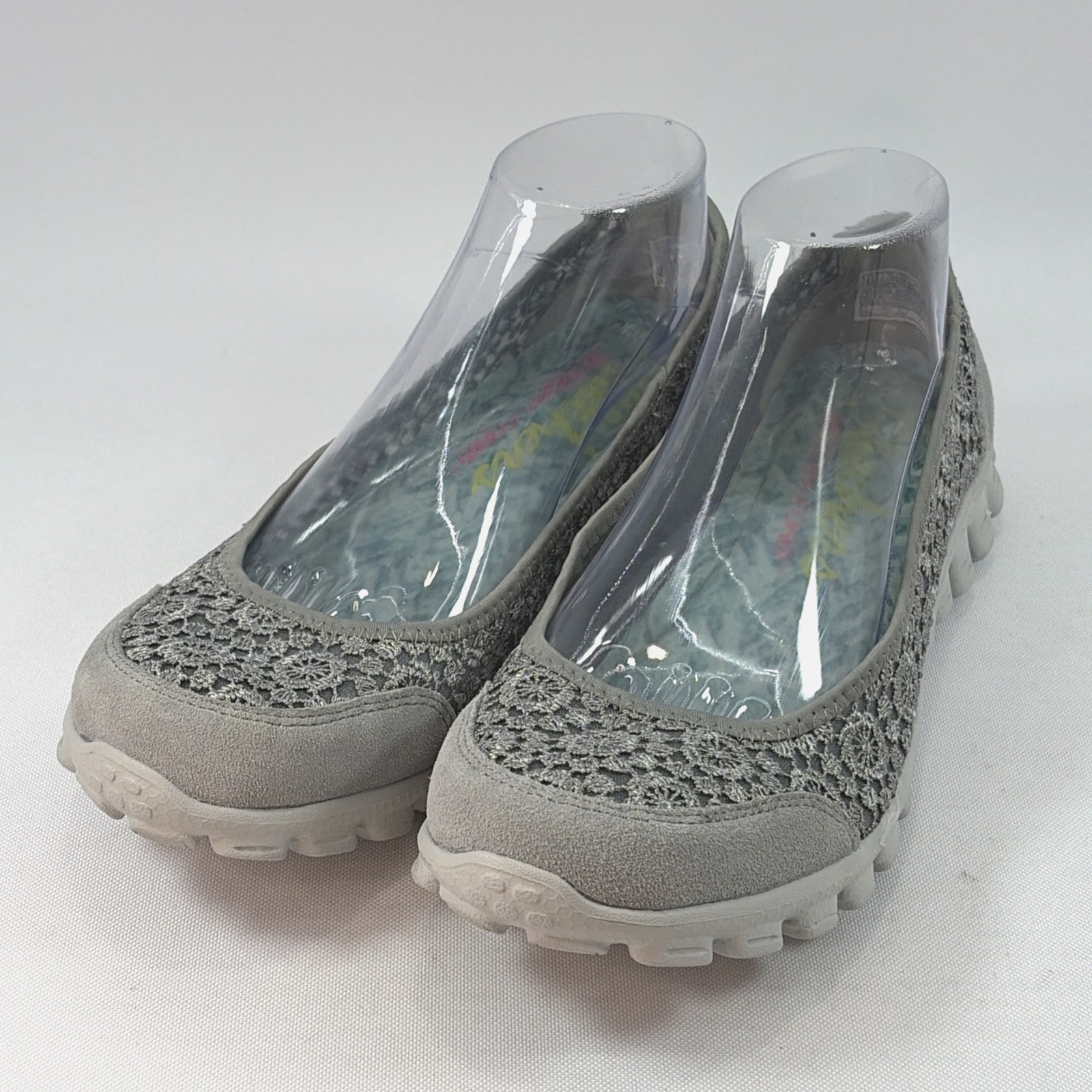 Skechers EZ Flex 2 Flighty Shoes Women’s 8.5 Gray Memory Foam Ballet Flats 22836