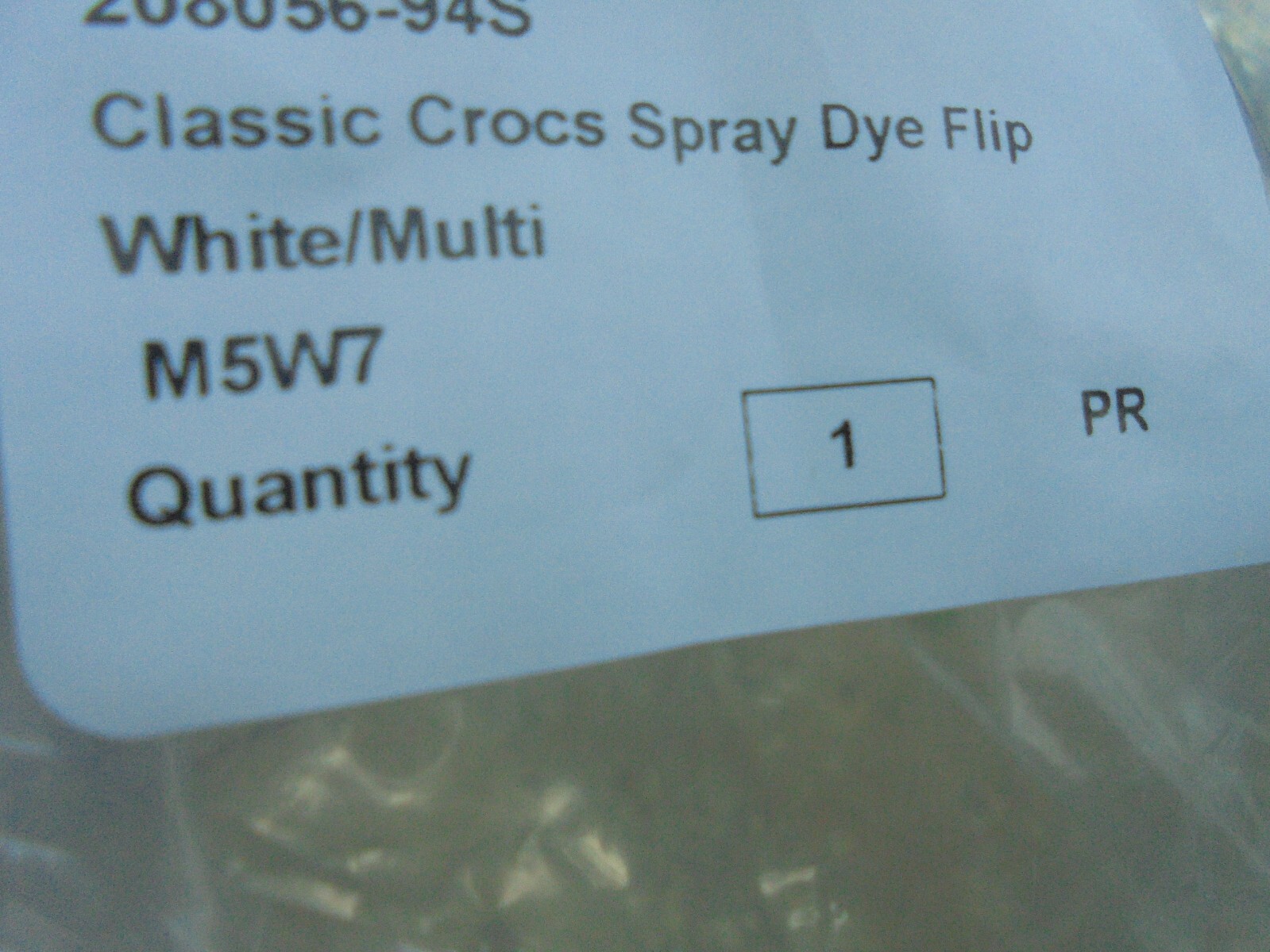 New Crocs Classic Spray Dye Flip Men’s 5 Women’s 7 White/Multi