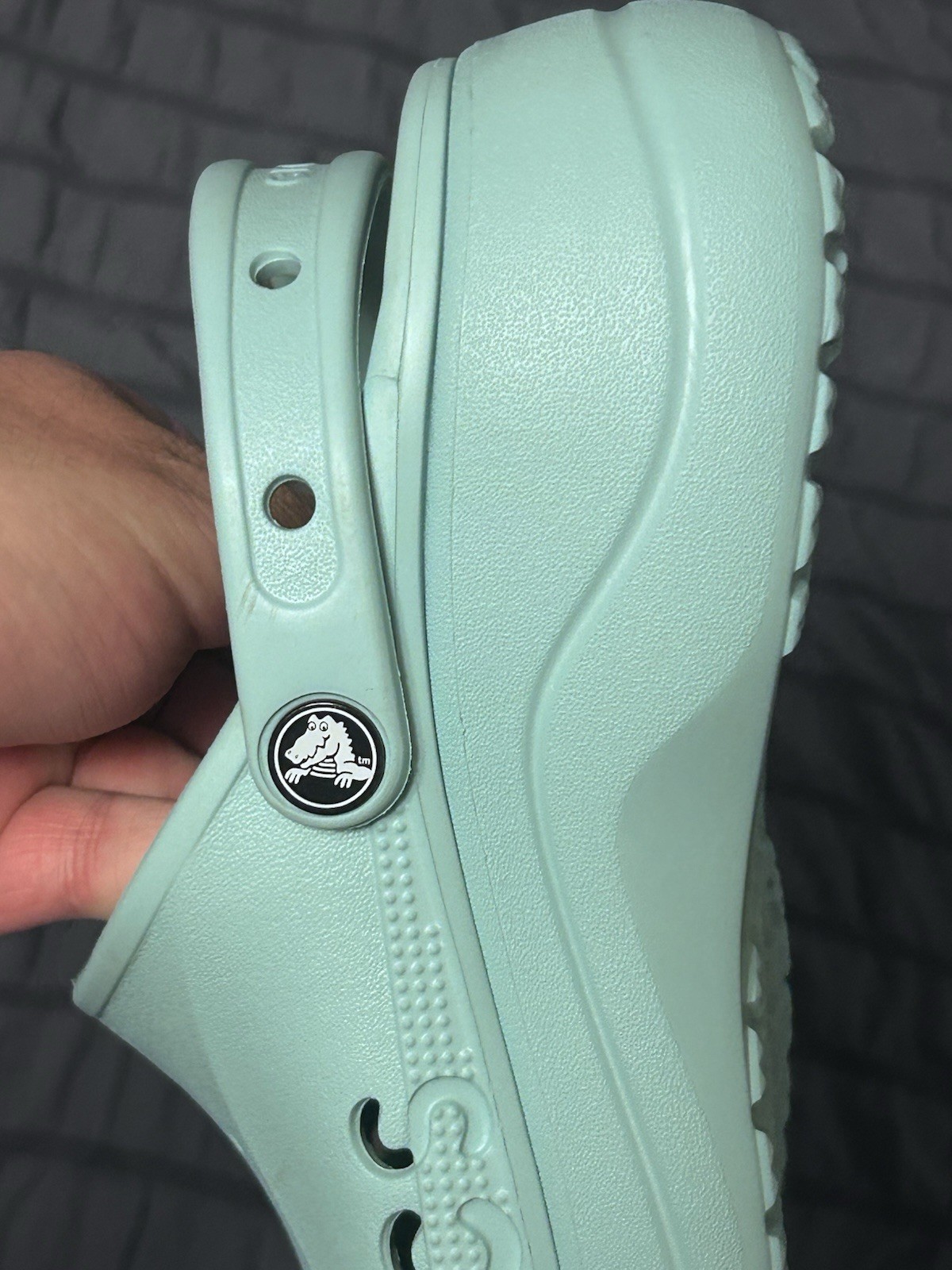 Crocs Baya Platform Clogs Seafoam Womens Sz 9 Beach Walking Park Pool Snap Back