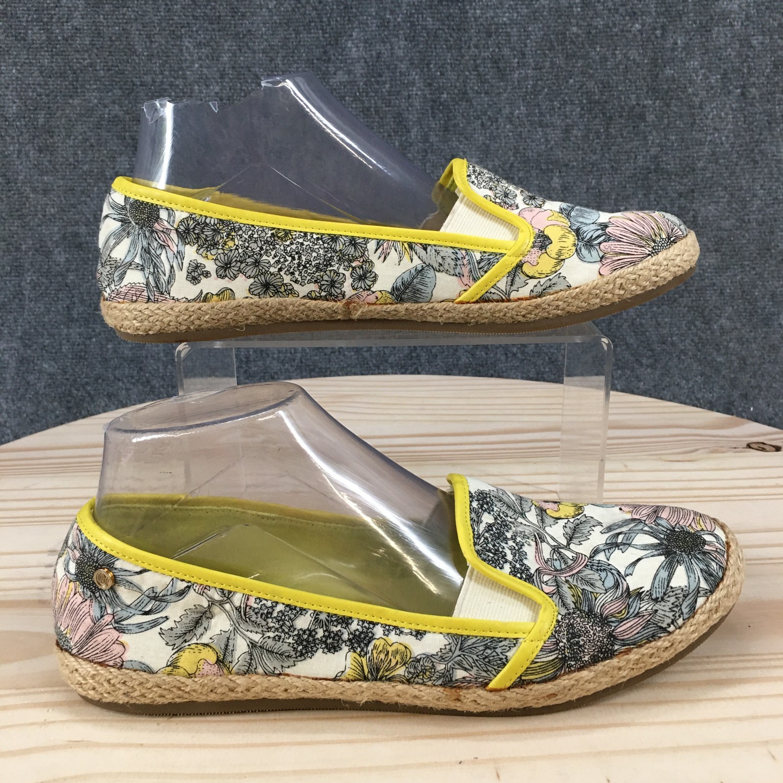GH Bass & Co Shoes Womens 8.5M Aline Citrus Floral Espadrille Loafer White Multi