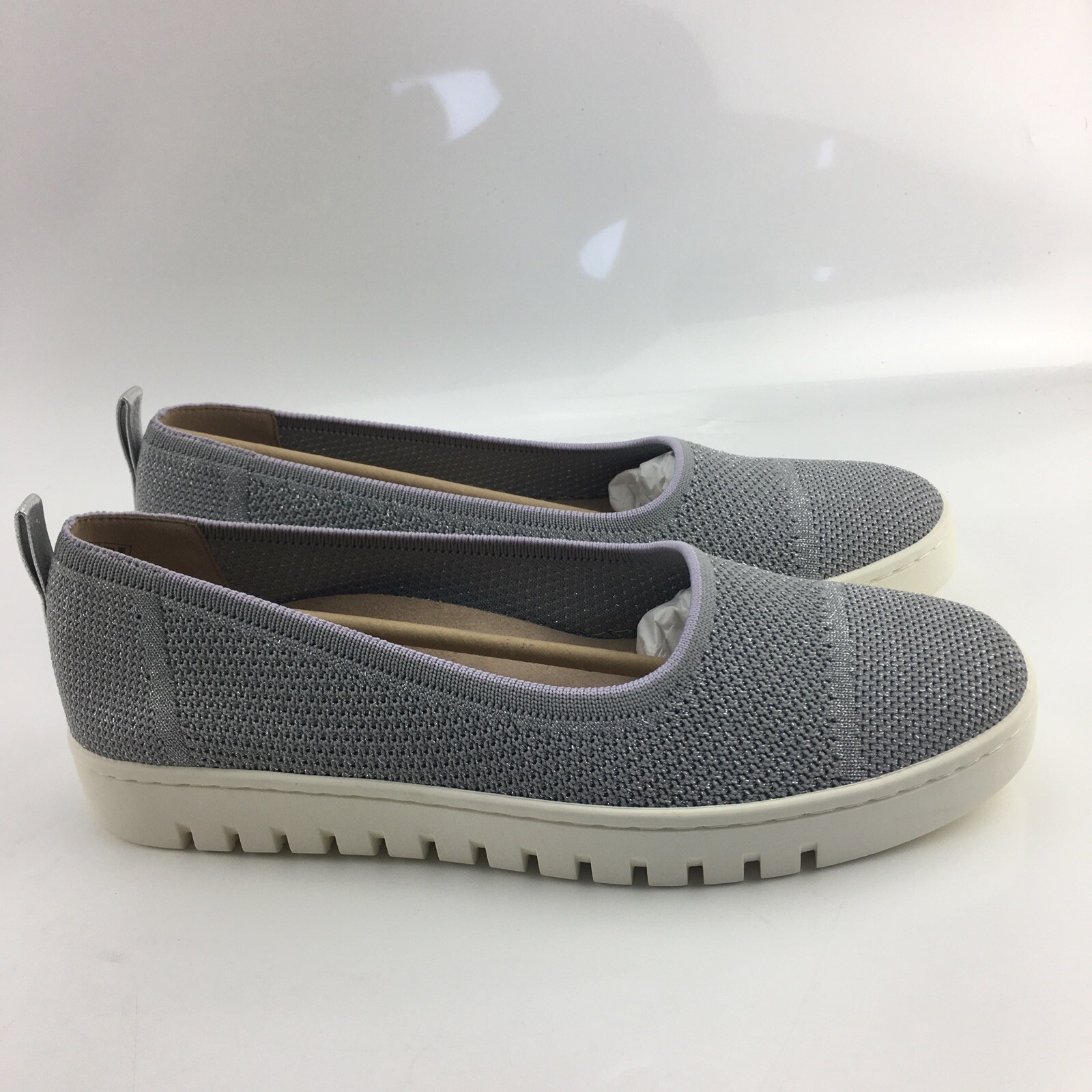 Vionic Uptown Knit Skimmer Light Grey Slip-on Shoes Women’s size 10 Medium NEW