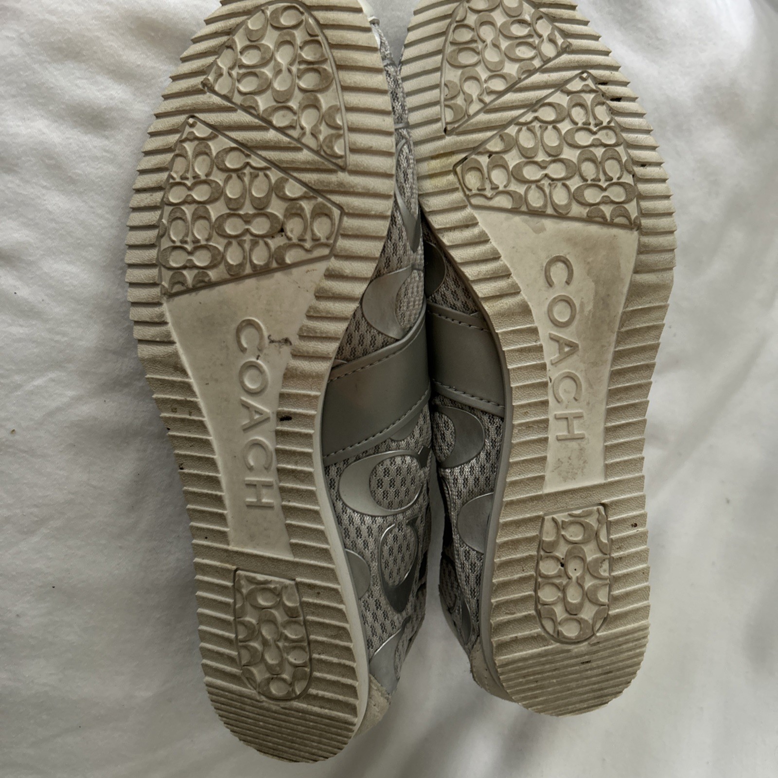 Coach VTG Y2K Women’s Baylee Signature Silver Sneakers 8.5