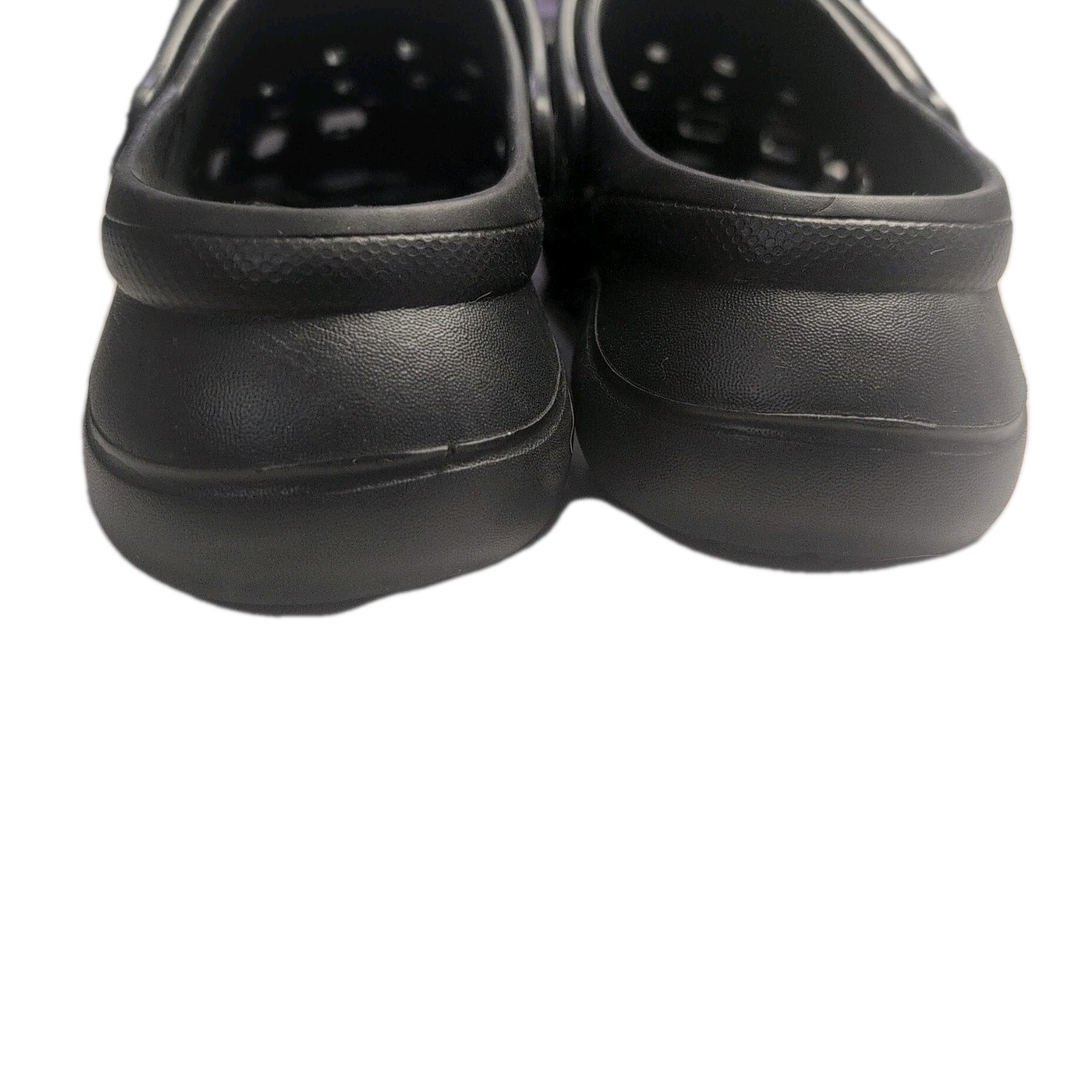 Black Platform Clogs Women 11 Comfort Perforated Slip On Back Strap Brand H2K