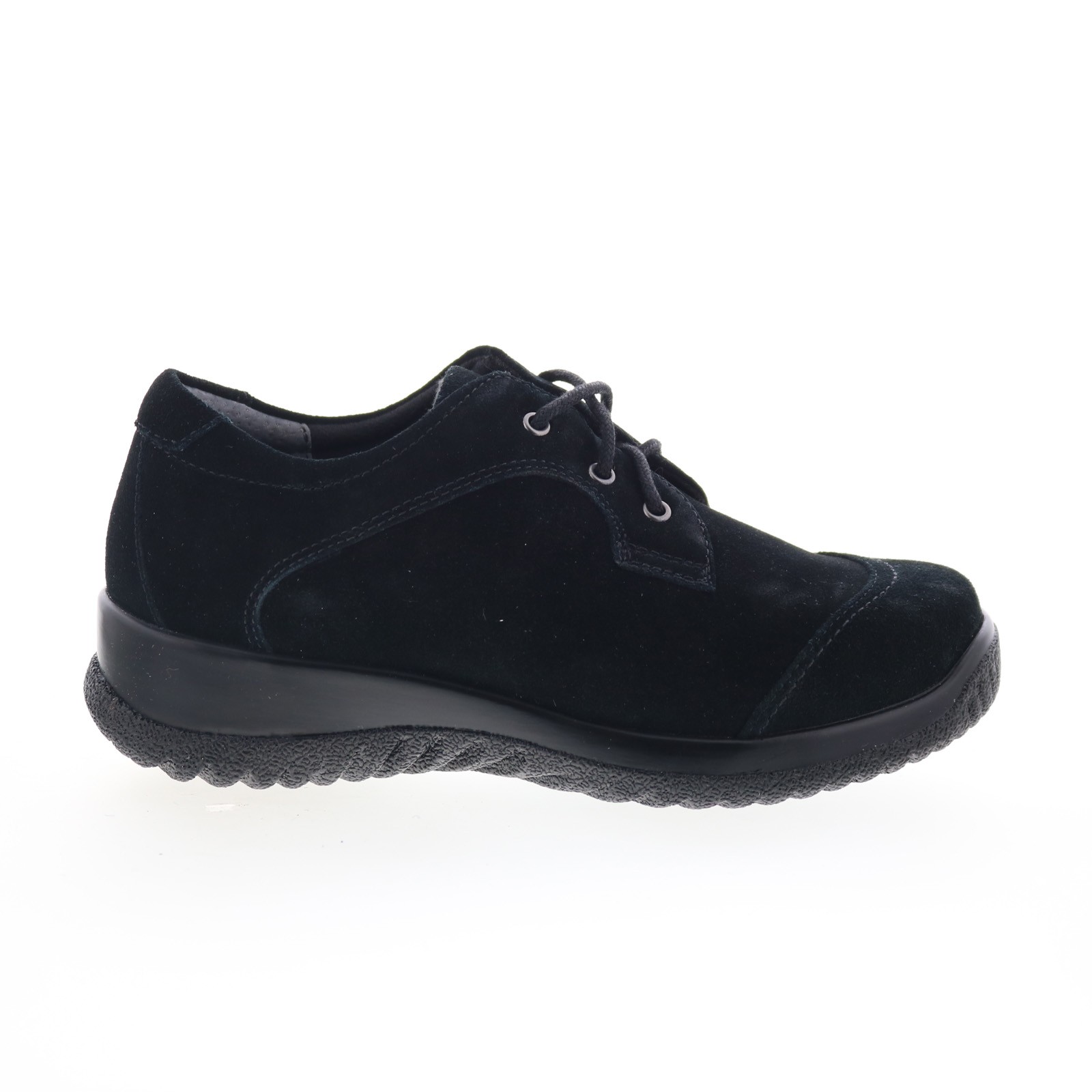 Drew Hope 10573-53 Womens Black Narrow Suede Oxford Flats Shoes