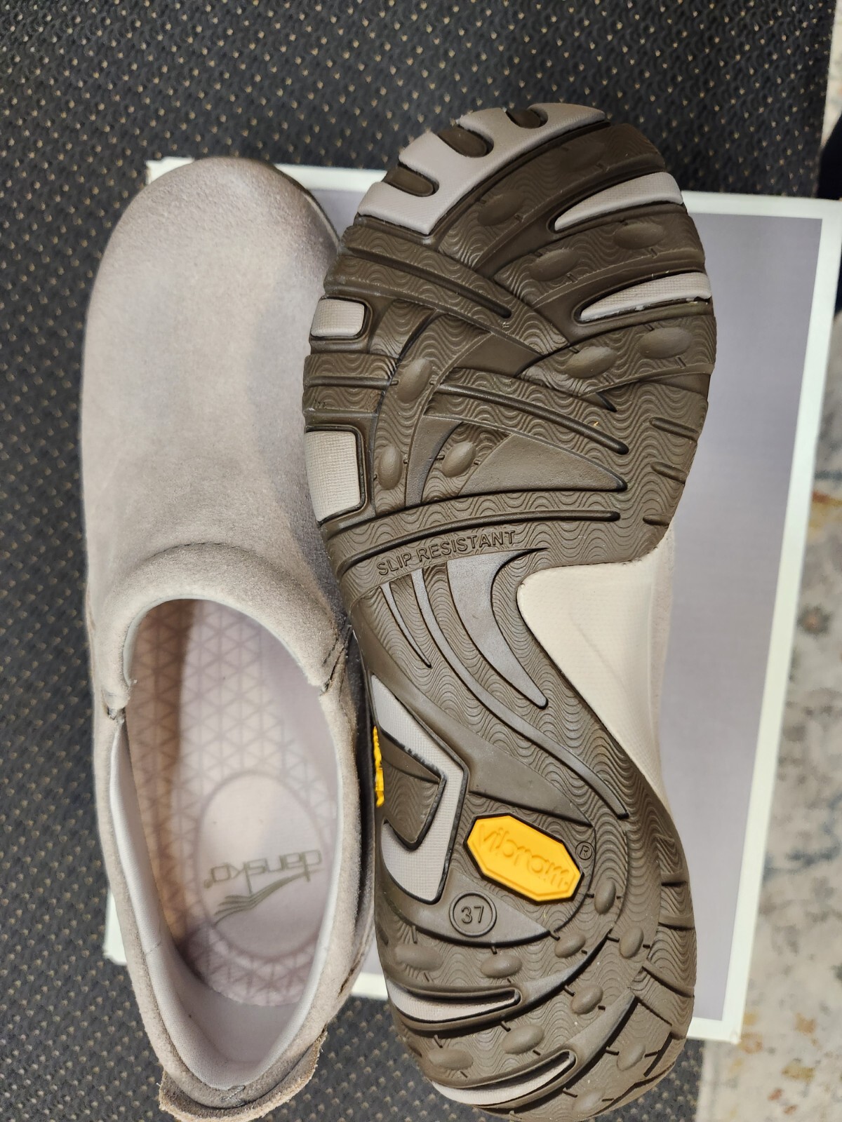 Dansko Patti Taupe Burnished Suede