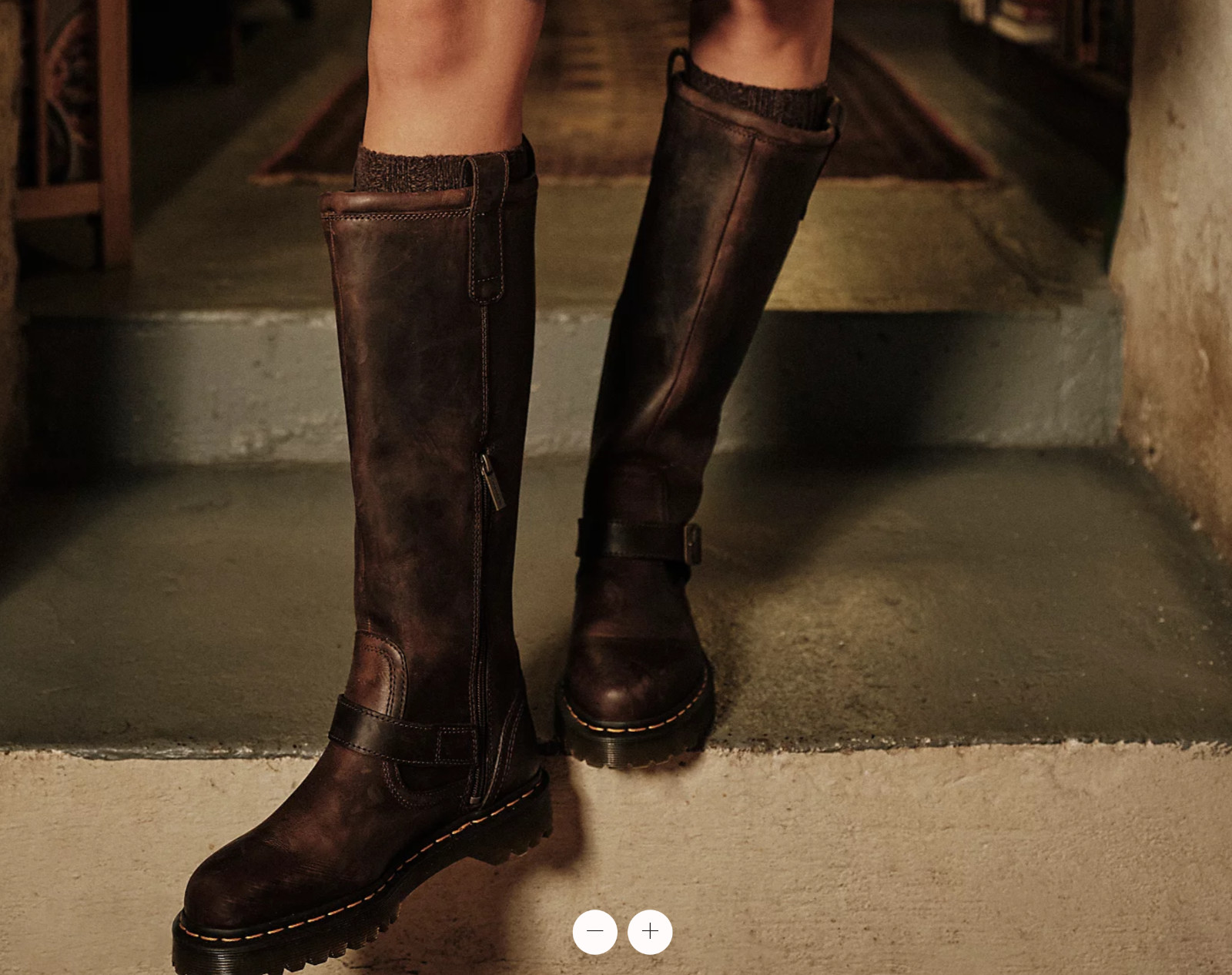 DR. MARTENS ANISTONE KNEE HIGH Orleans Leather Biker Boot MSRP$290 Punk&Timeless