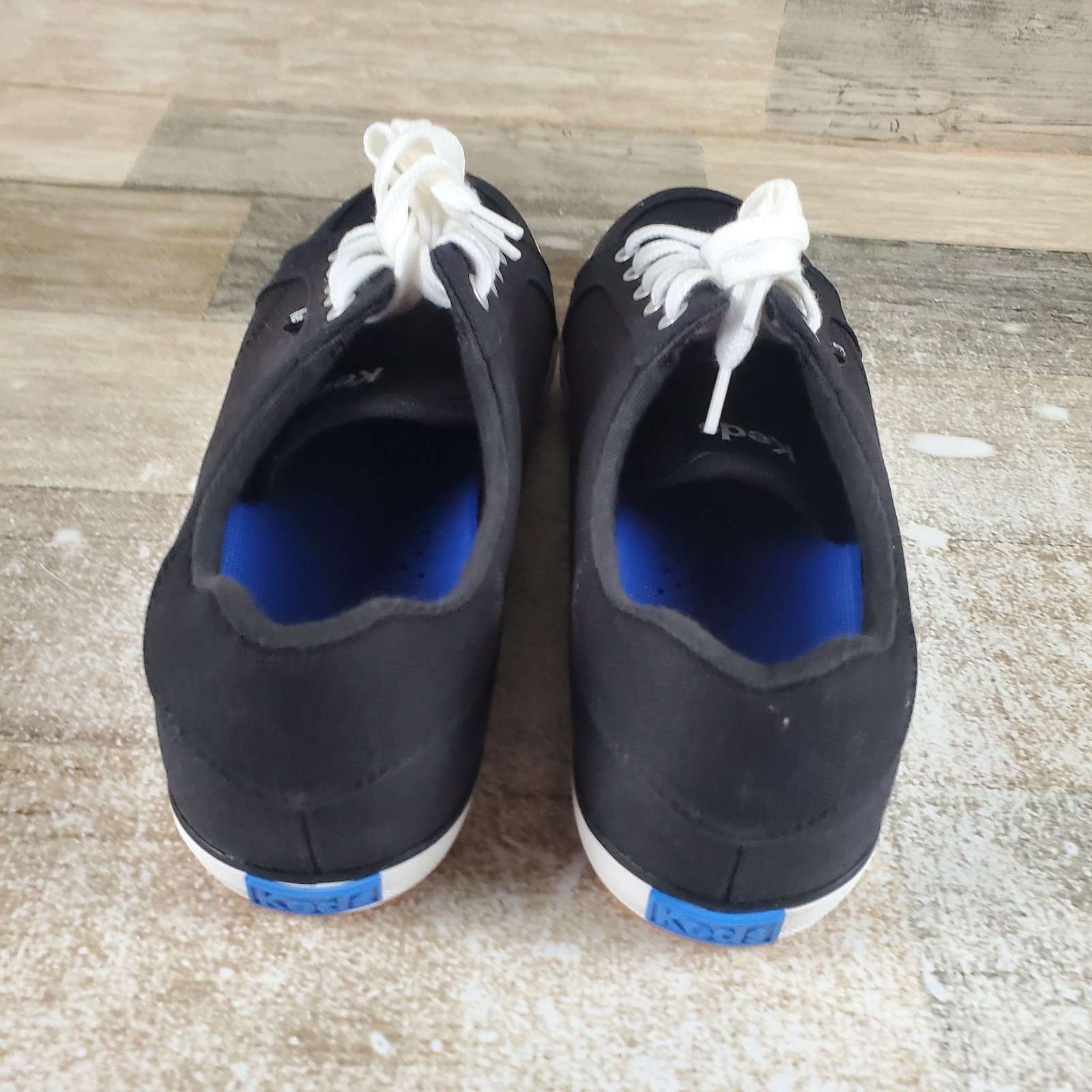 Keds Center III Womens Shoes Sz 8.5 Wide Athletic Black Canvas Lace Up Sneakers