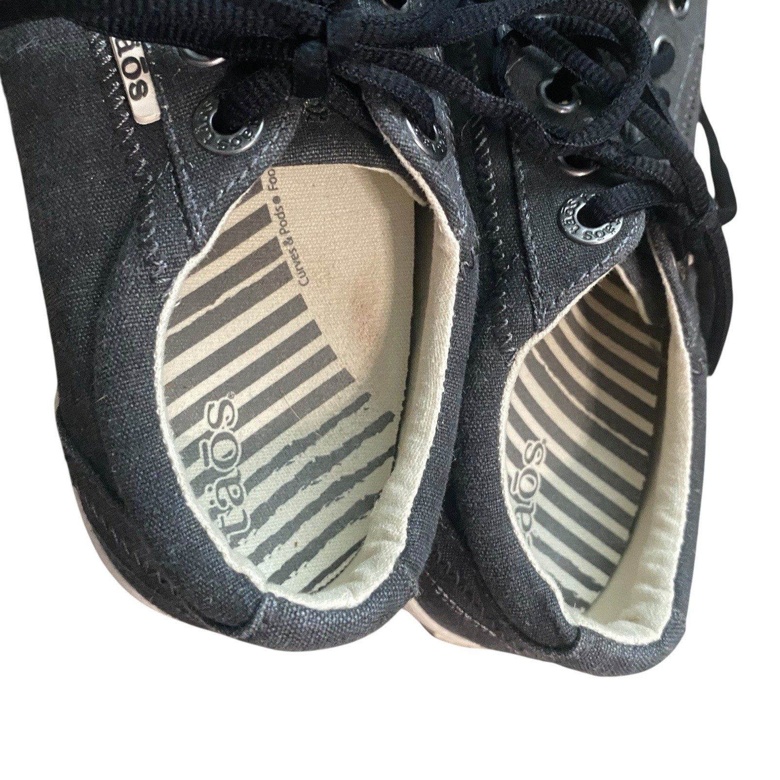 Taos Footwear Star Charcoal Washed Canvas Lace Up Casual Shoes Women’s Size 6