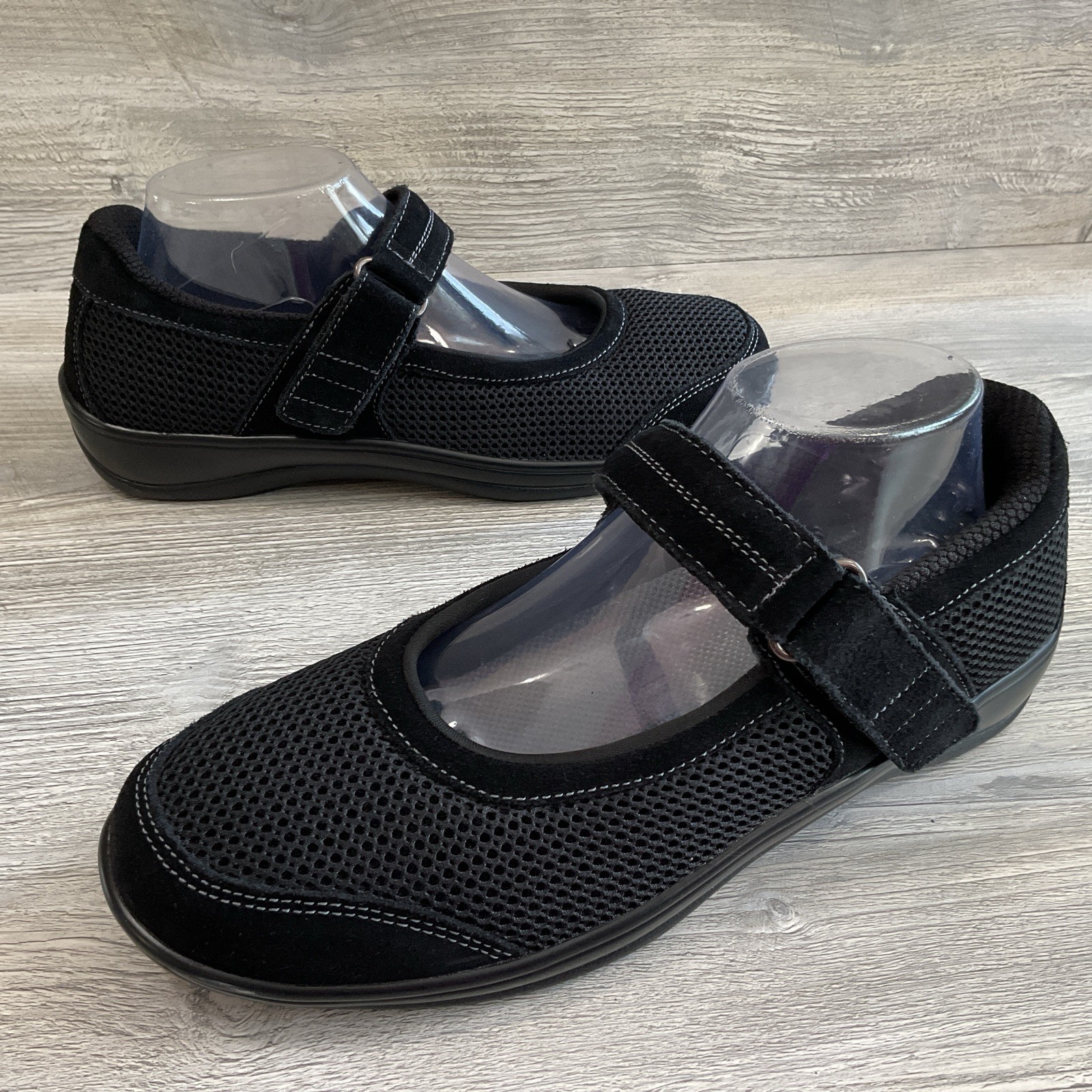 Orthofeet Chattanooga Mary Jane Shoes Women 9.5B Black Leather Mesh Orthotic 851