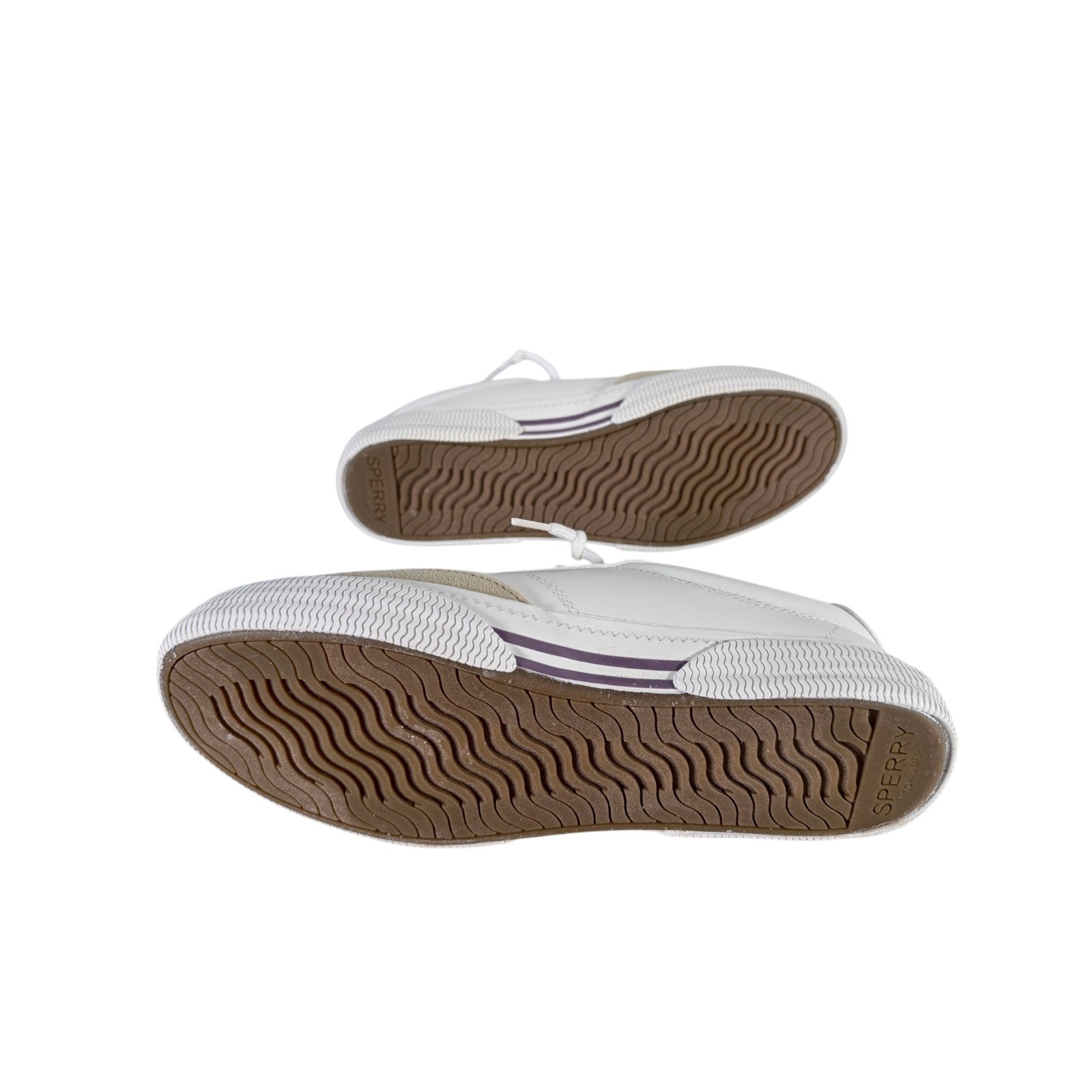 Sperry Pier Wave Refresh White Beige & Purple Womens Shoe Size 9