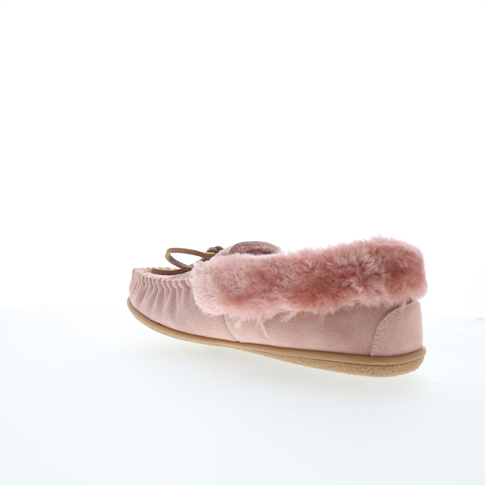 Minnetonka Camp Collar Moc 40798 Womens Pink Suede Moccasin Slippers Shoes 8