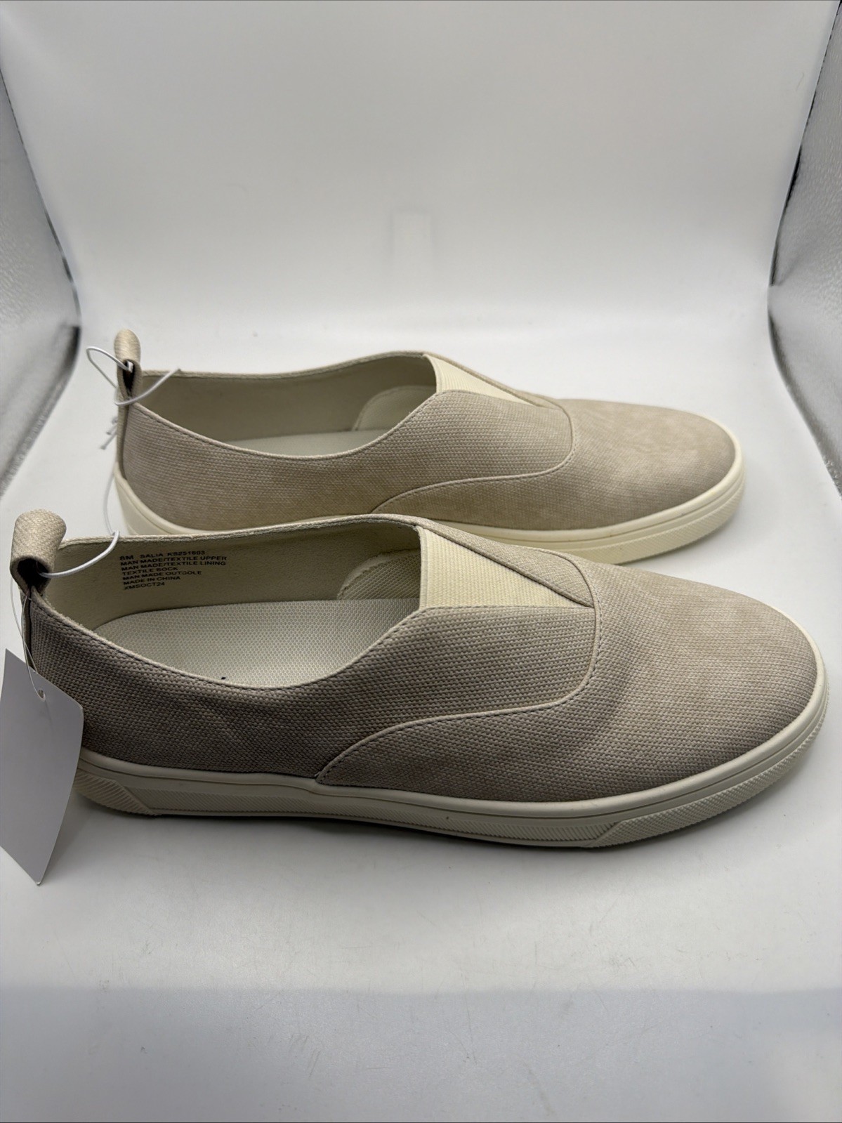 Kensie Ladies Size 6 Salia Beige Slip On Loafers. Easy On And Flexible.