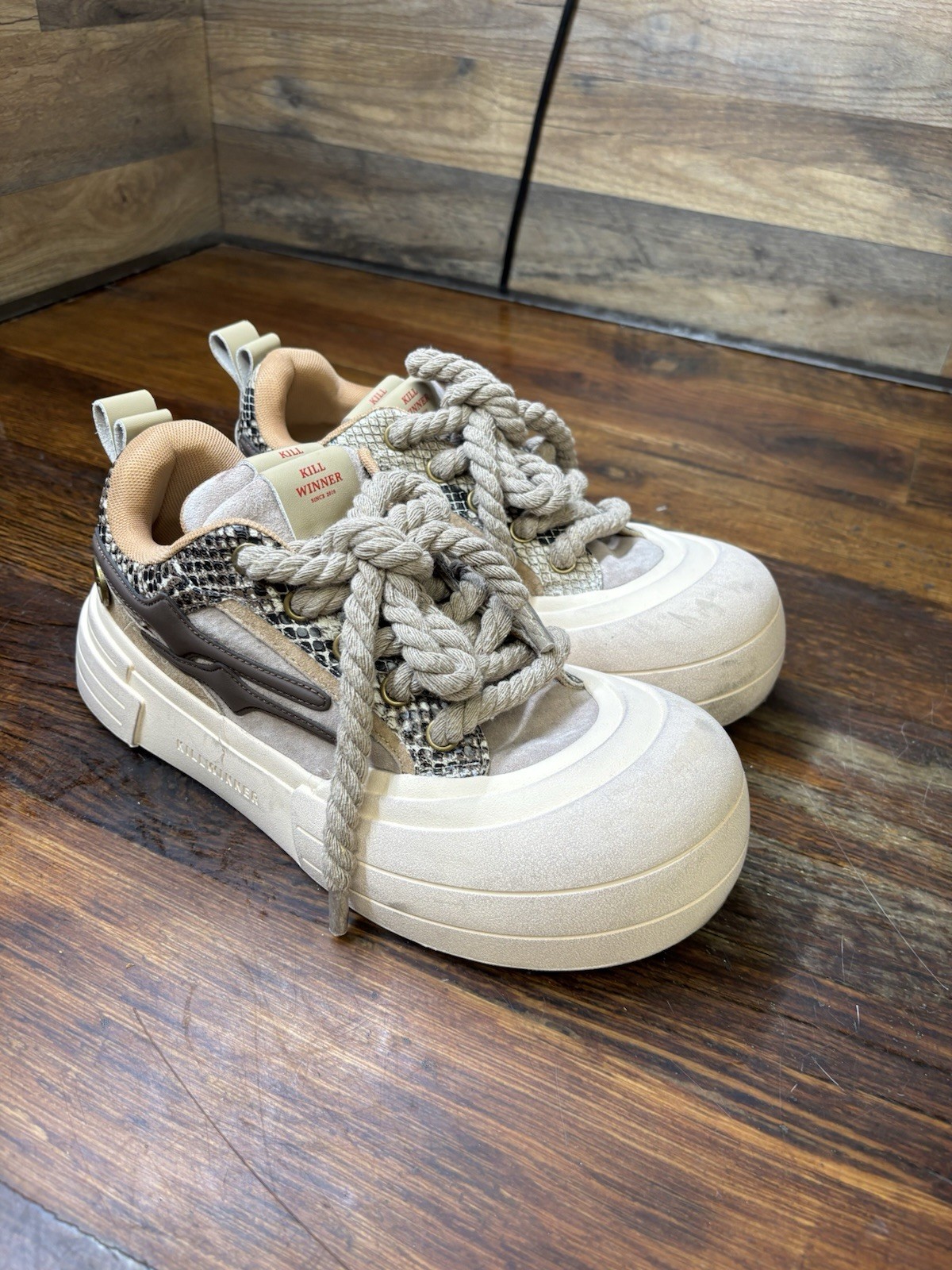 KillWinner Sneakers Womens 8.5 Smile Life Series Brown Skateboard Chunky Rope