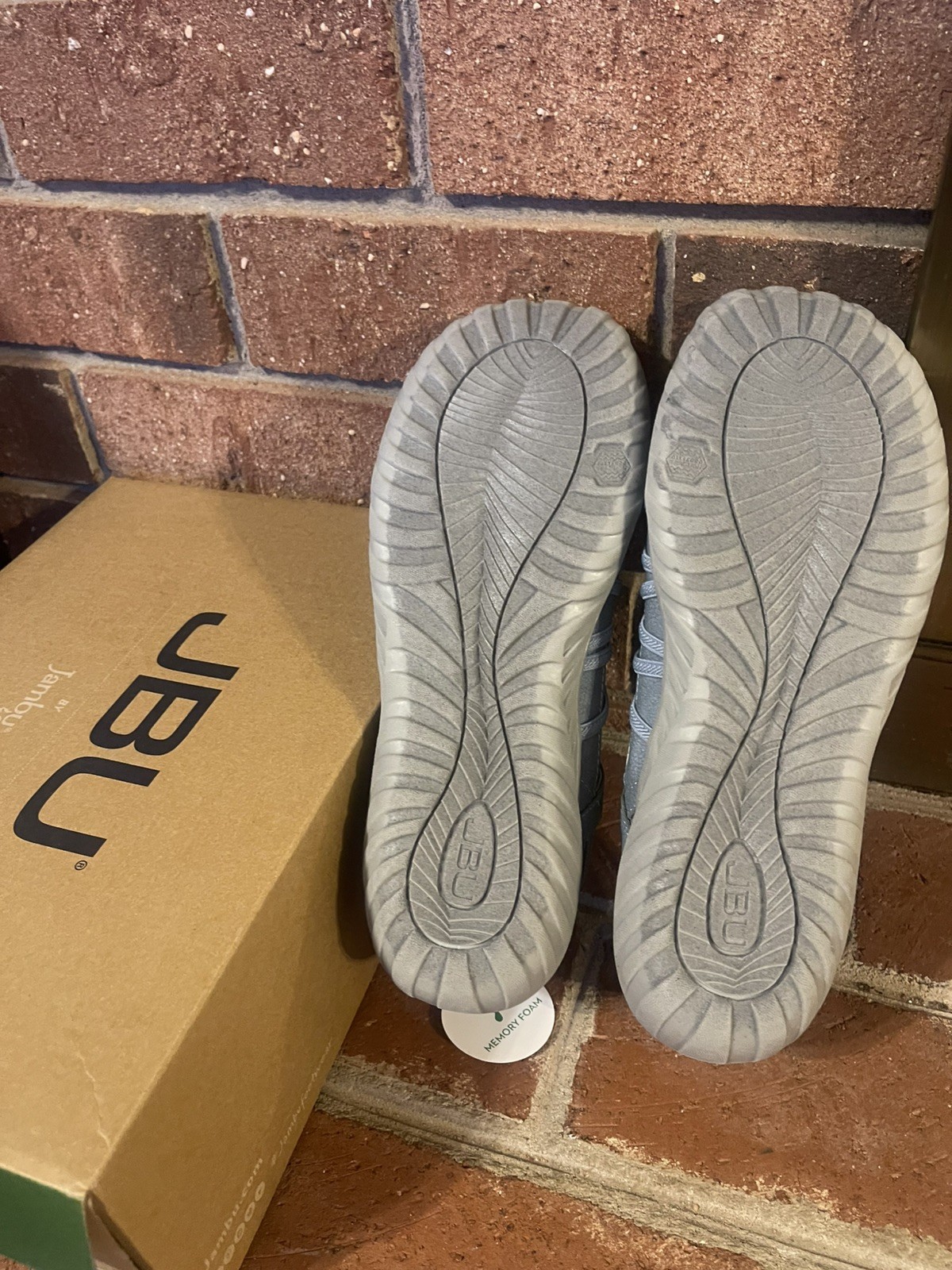 JBU Jambu Juliet Walking Shoes Memory Foam, Blue, Vegan Leather, Size 9W