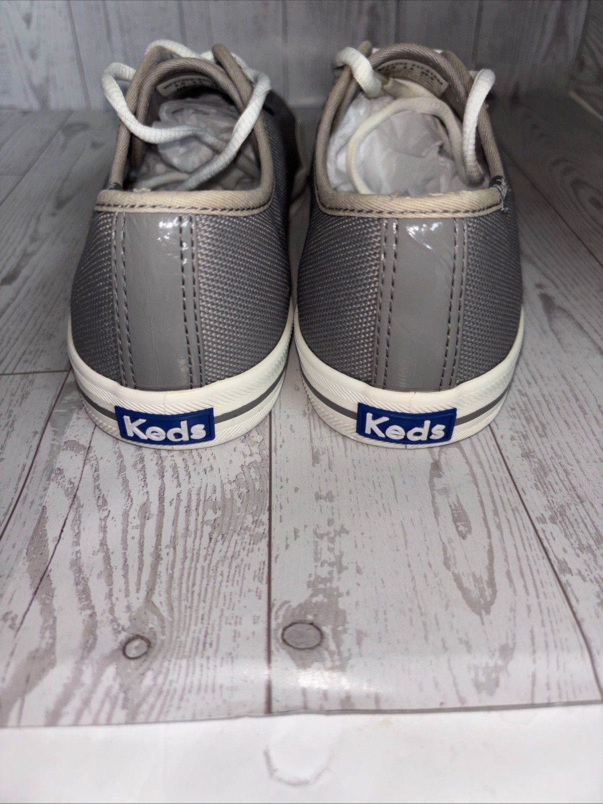 Keds Champion Gray Canvas Lace Up Sneakers Women’s 8 Dream Foam Memory Comfort