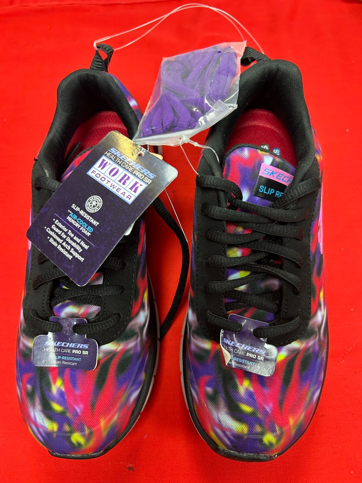 NEW-Skechers- Women Memory Foam Air Cooled 77217/ BKMT – SZ-5.5., China.