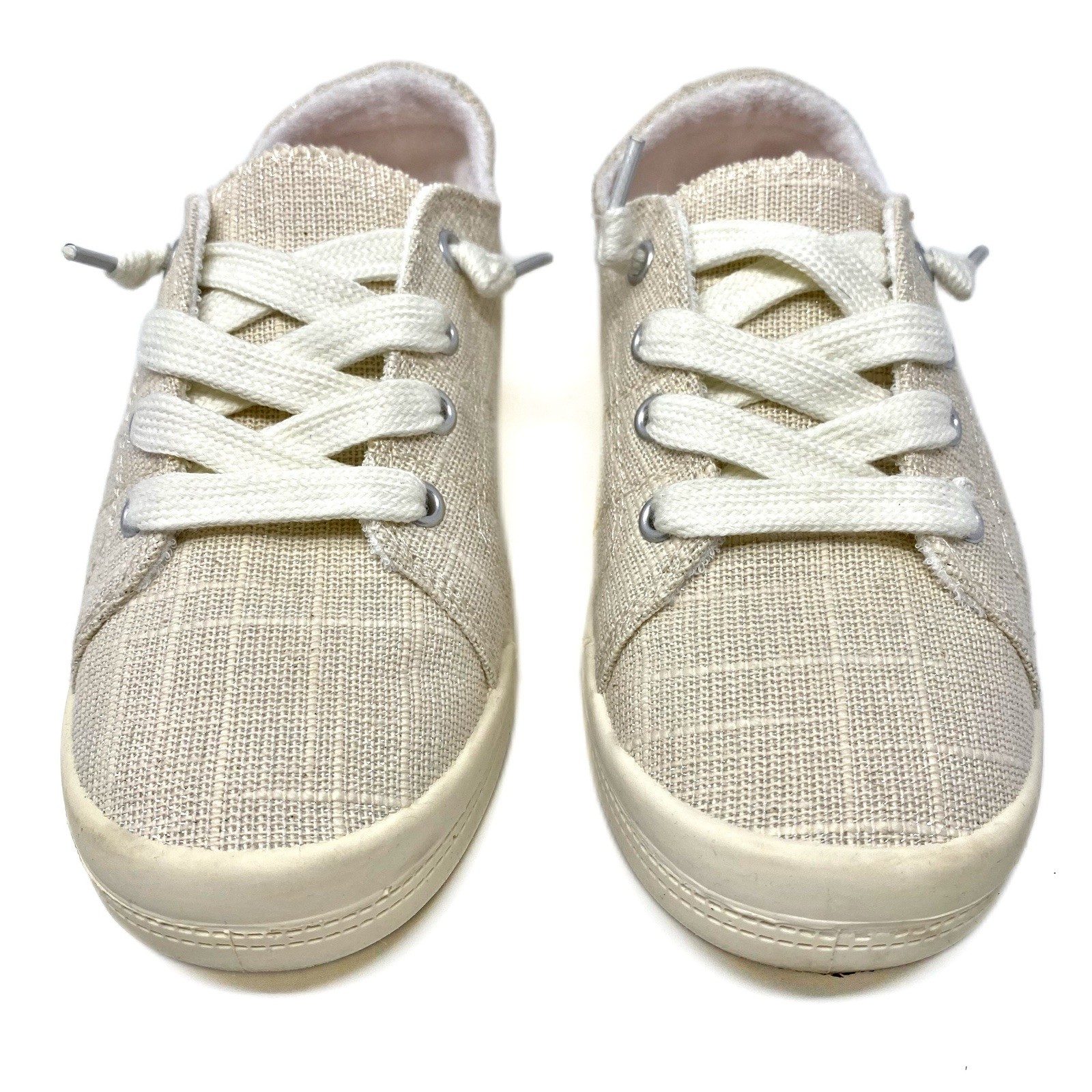 JellyPop Dallas Linen Sneakers Women’s 7 Tan Natural Comfort Shoes Summer Spring