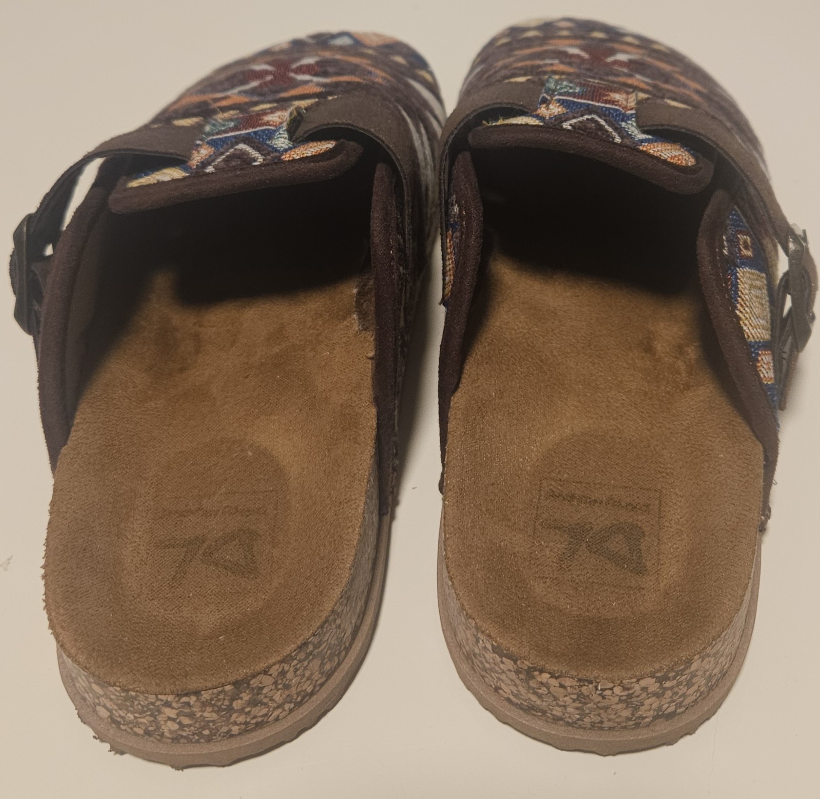 Dirty Laundry Bohemian Tapestry AZTEC Pattern Slide On Clogs Women 9.5