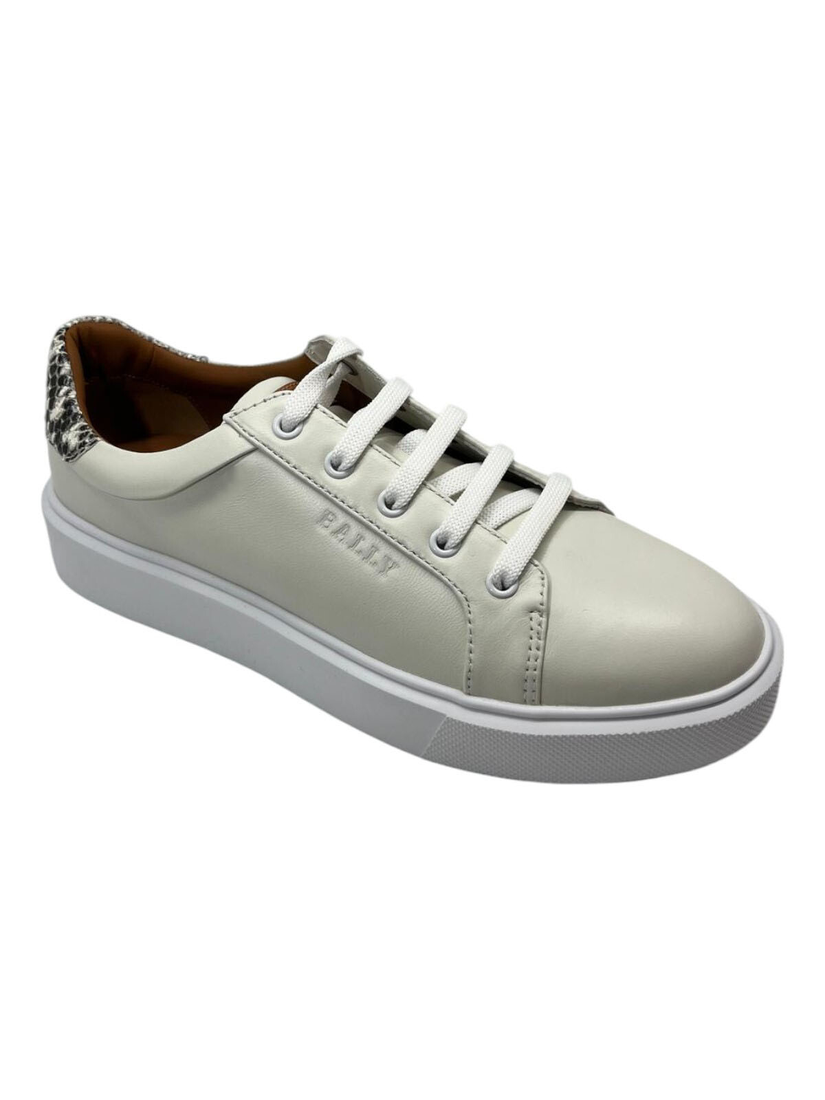 Bally Clorys 6234065 Women’s White/Roccia Leather Sneakers MSRP $560