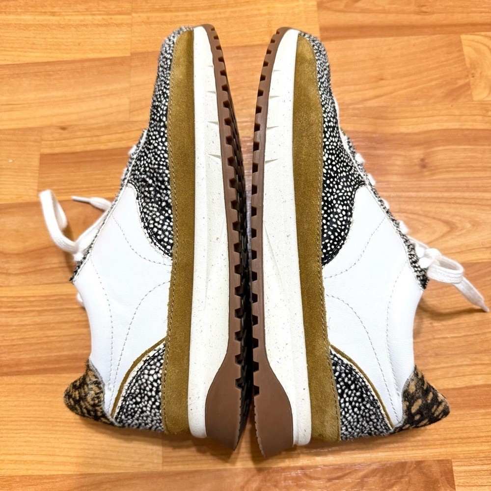 Madewell Leather Suede Ivory & Spotted Size 8M Sneakers Gorgeous & Sanitized