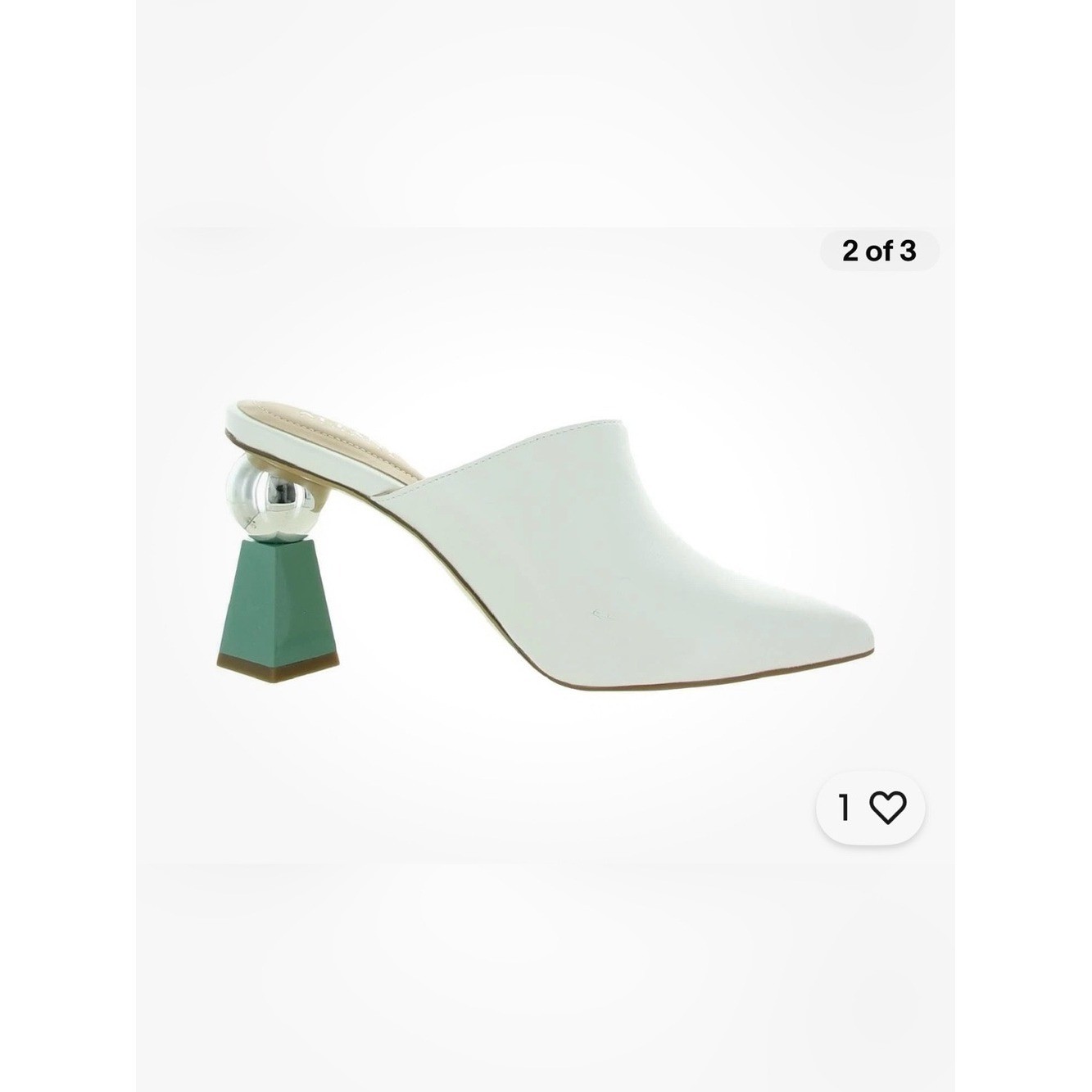 Alfani 🤩 Womens Junnee Leather Pointed Toe Mules White 8