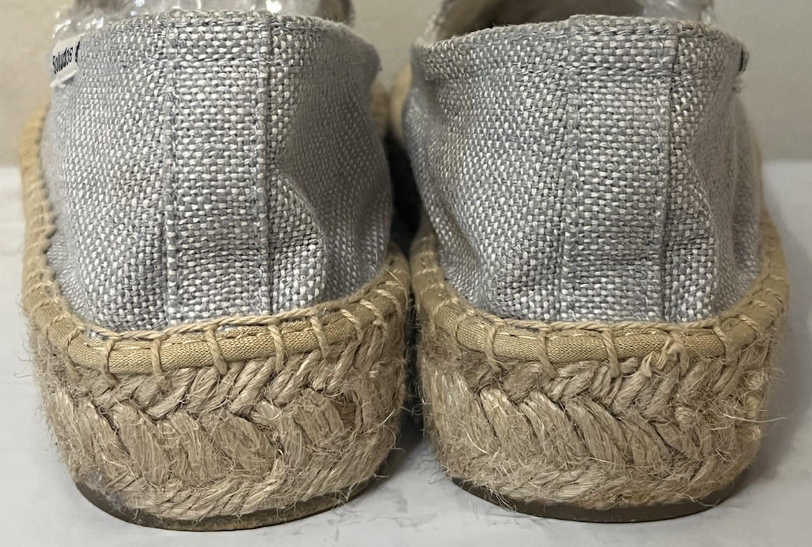 NWOT Soludos Women’s Dove Grey Espadrilles Sandal Summer Lemon Platform Slip On