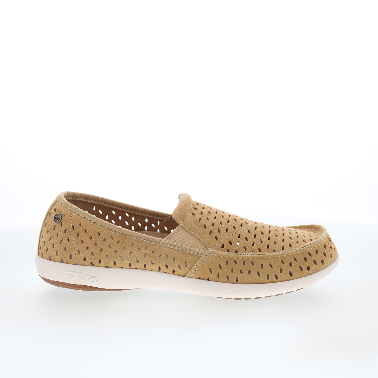 Spenco Equinox Slip-On SP1092TAN Womens Brown Suede Loafer Slippers Shoes